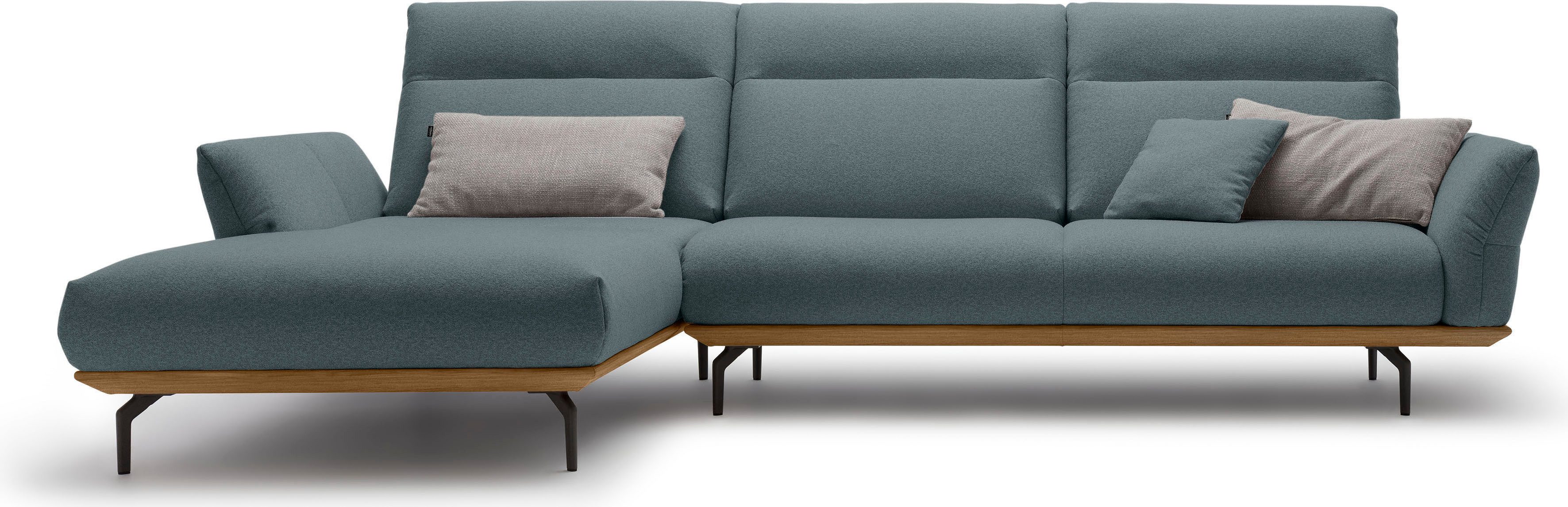 OTTO Creation BY ROLF BENZ Hoekbank Hs.460 Sokkel in walnotenhout, onderstel in umbra grijs, breedte 318 cm , hoekbanken, 318 cm