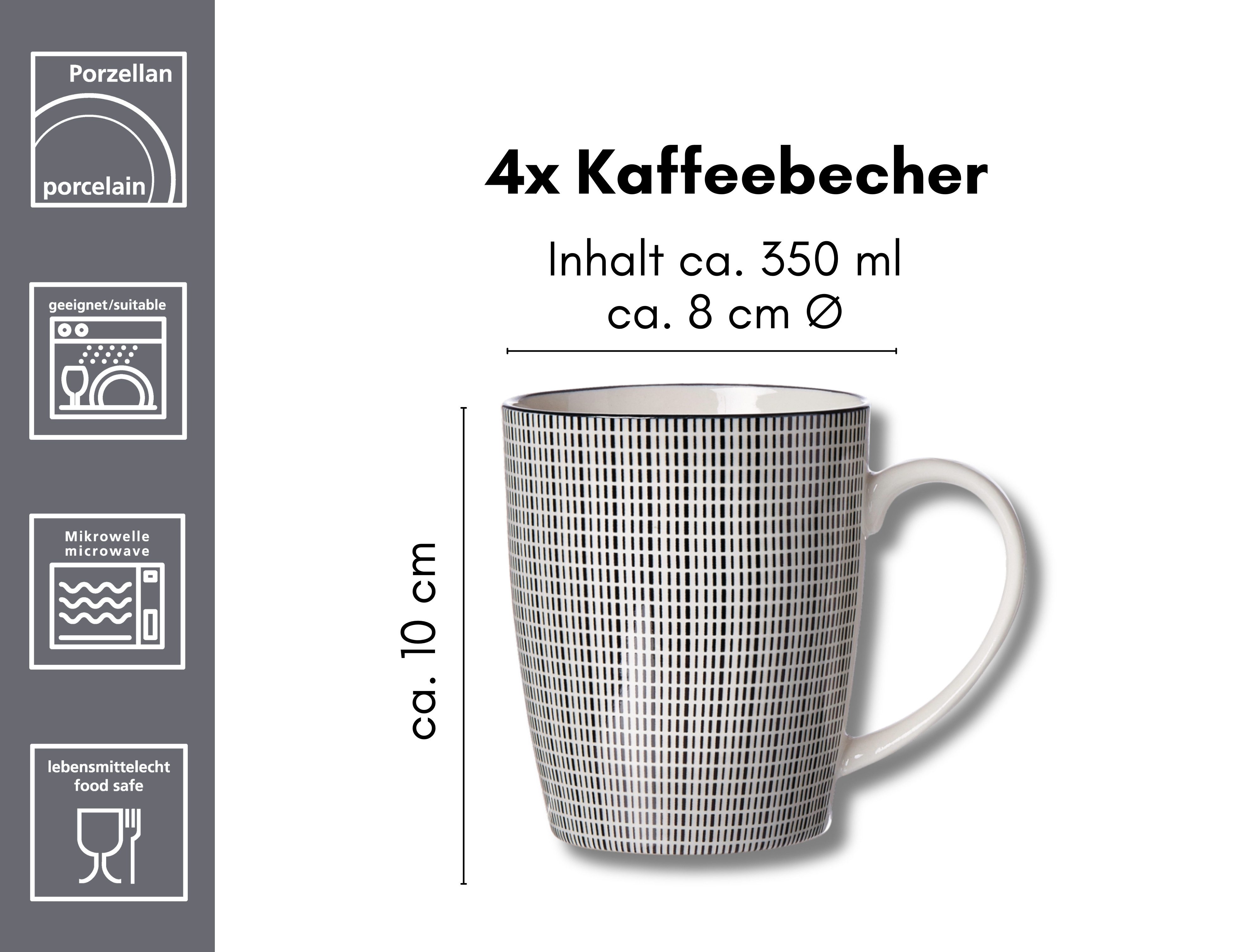 Ritzenhoff & Breker Beker Takeo scandinavisch-eenvoudige touch, 350 ml(set, 4-delig)