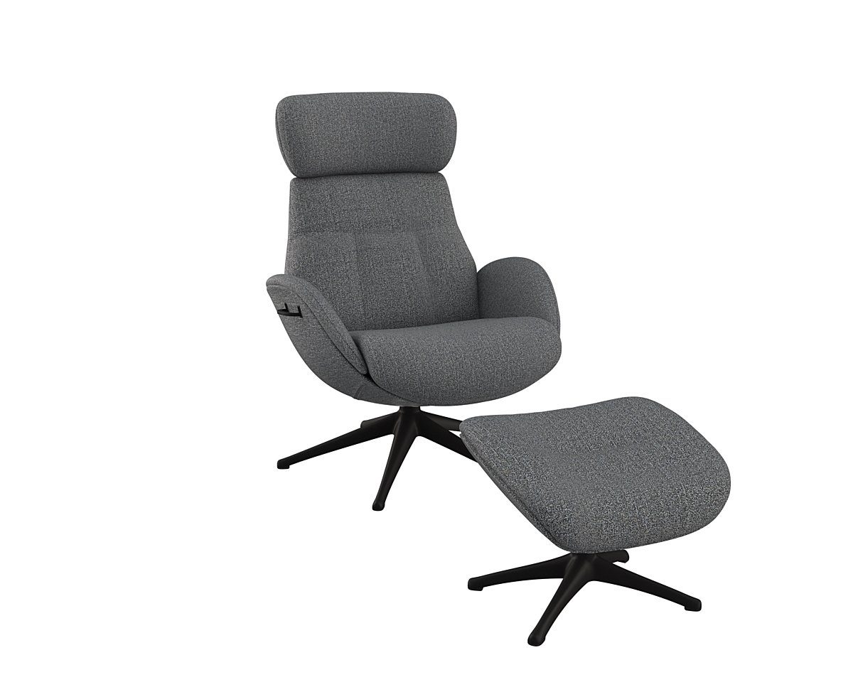 FLEXLUX Relaxfauteuil Relaxchairs Elegant Eersteklas comfort, rug- en hoofdsteunverstelling, draaibaar, zwarte voet