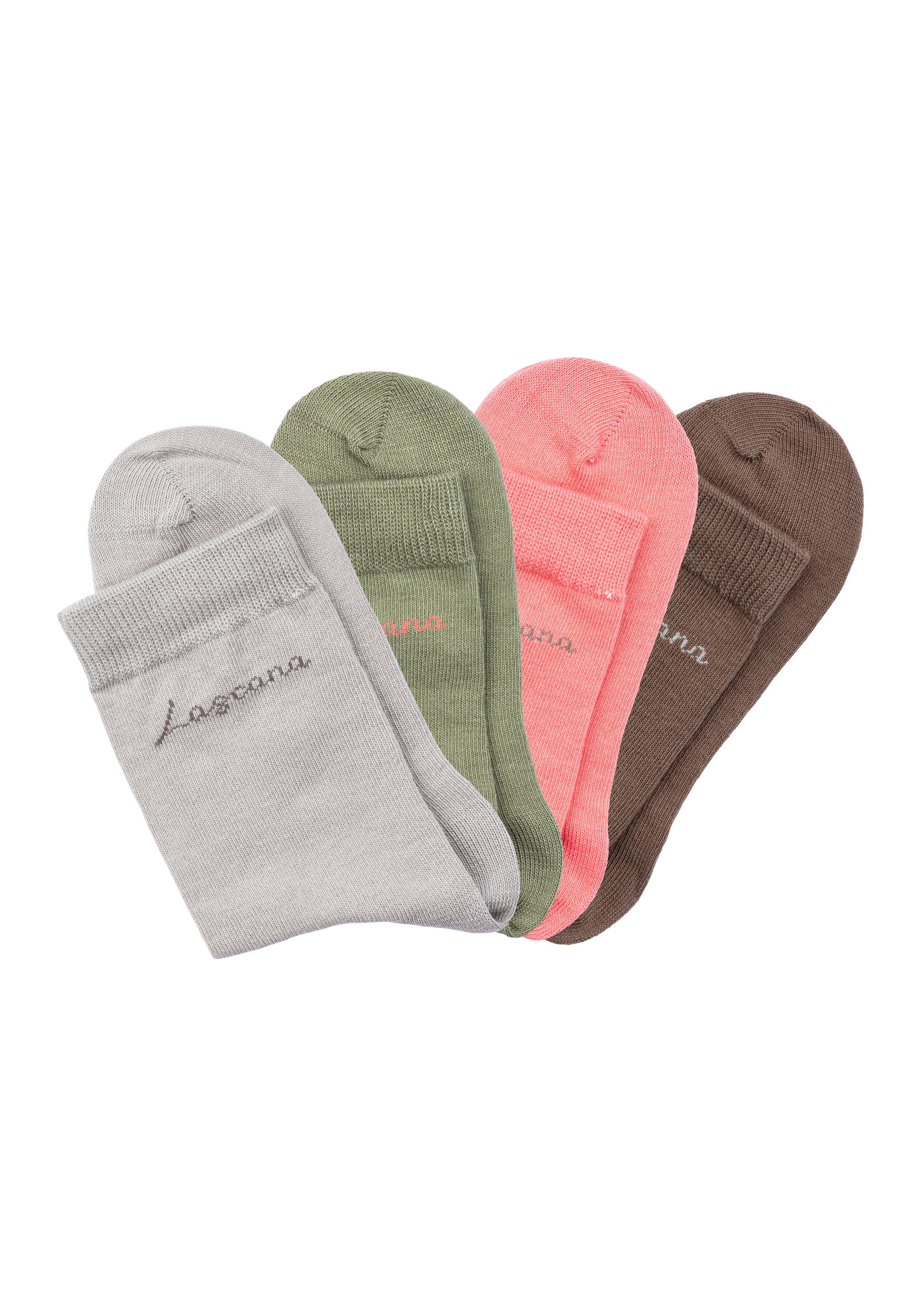 Lascana Basic sokken Believe in Yourself in aantrekkelijke cadeauverpakking (box, 4 paar)