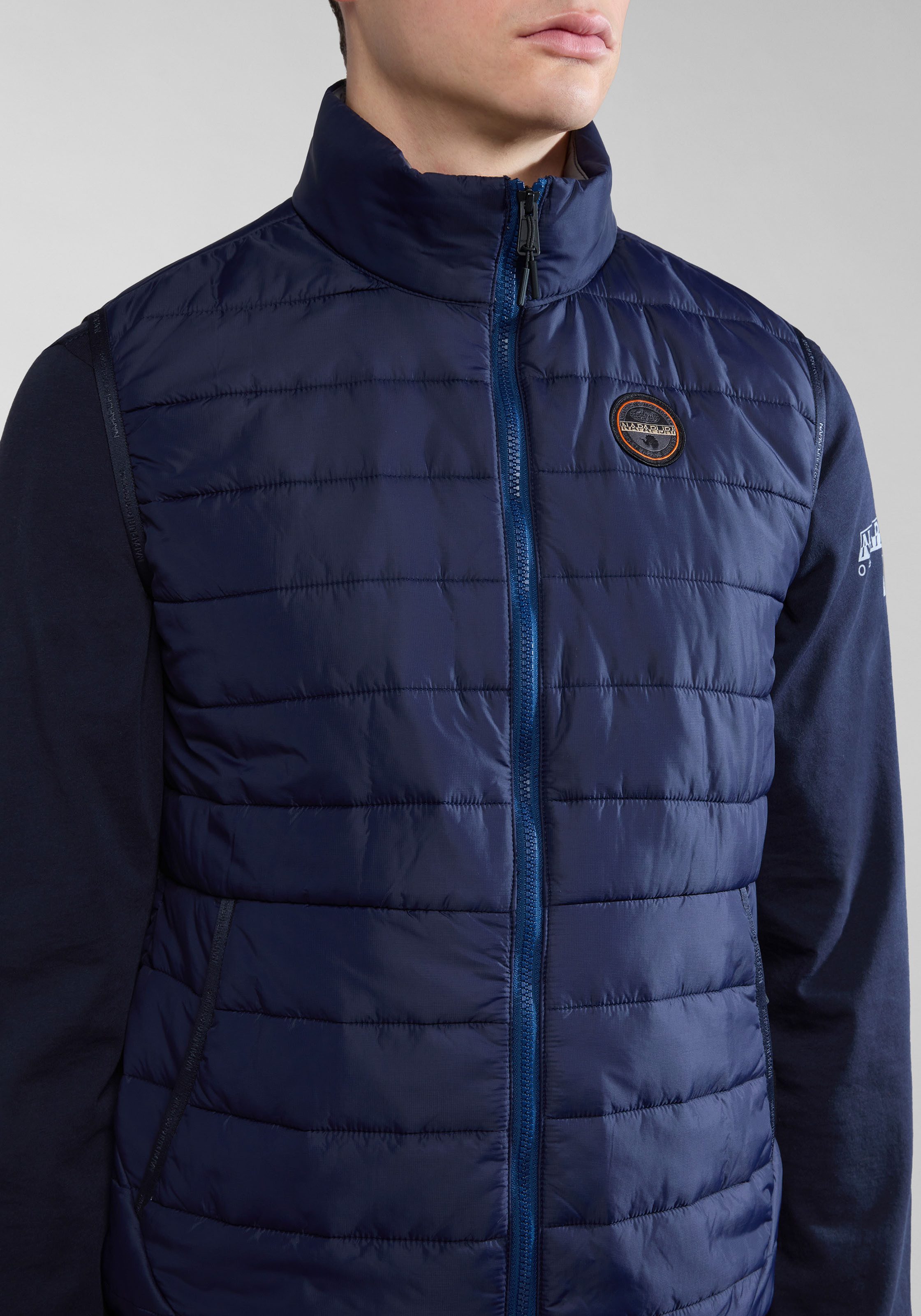 Napapijri Bodywarmer Met merklabel aan de zijkant en binnen, met staande kraag