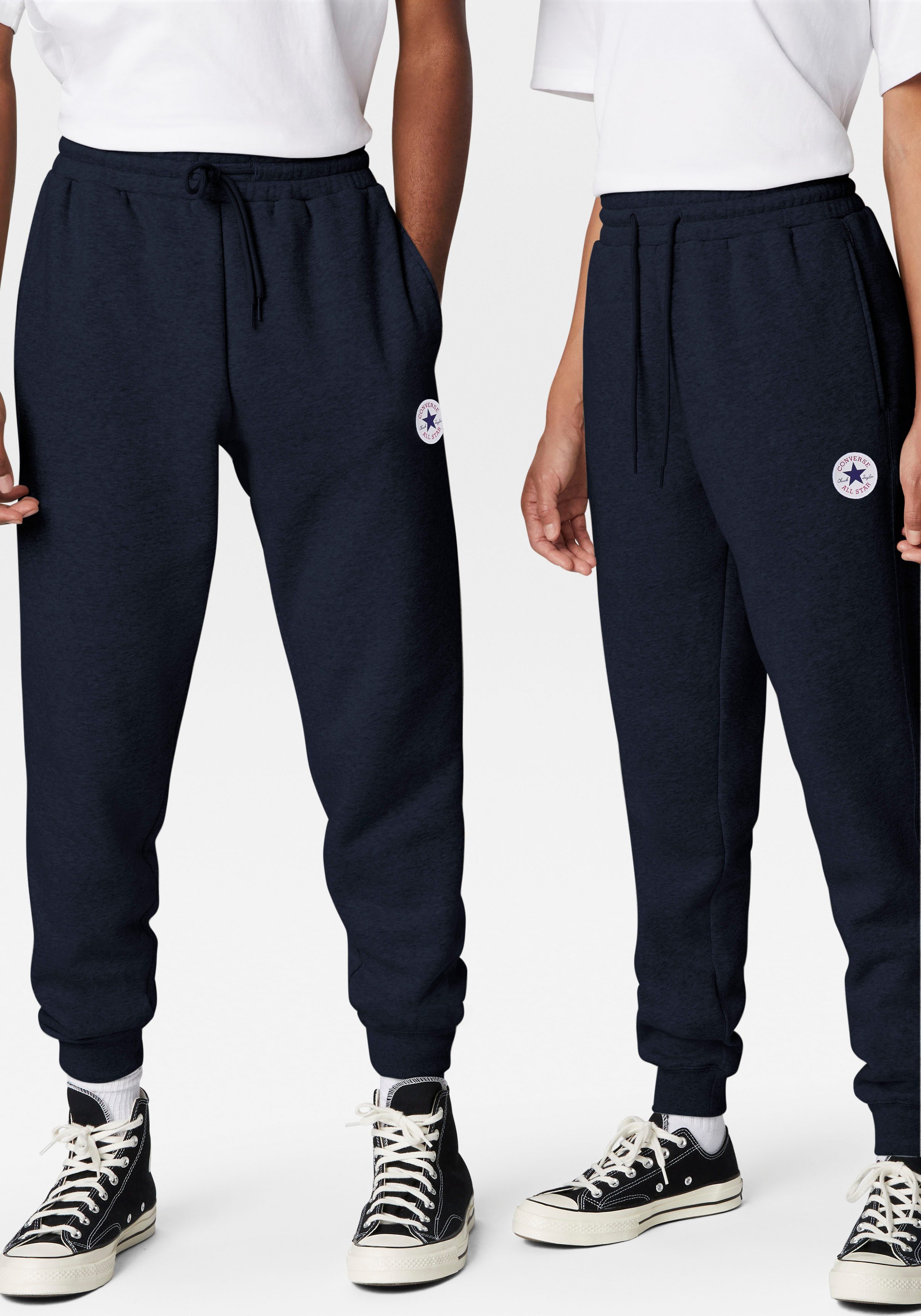 Converse Joggingbroek CONVERSE GO-TO STANDARD FIT CHUCK TAYLOR PATCH PANTS (1-delig) heren joggingbroeken maat XS paars