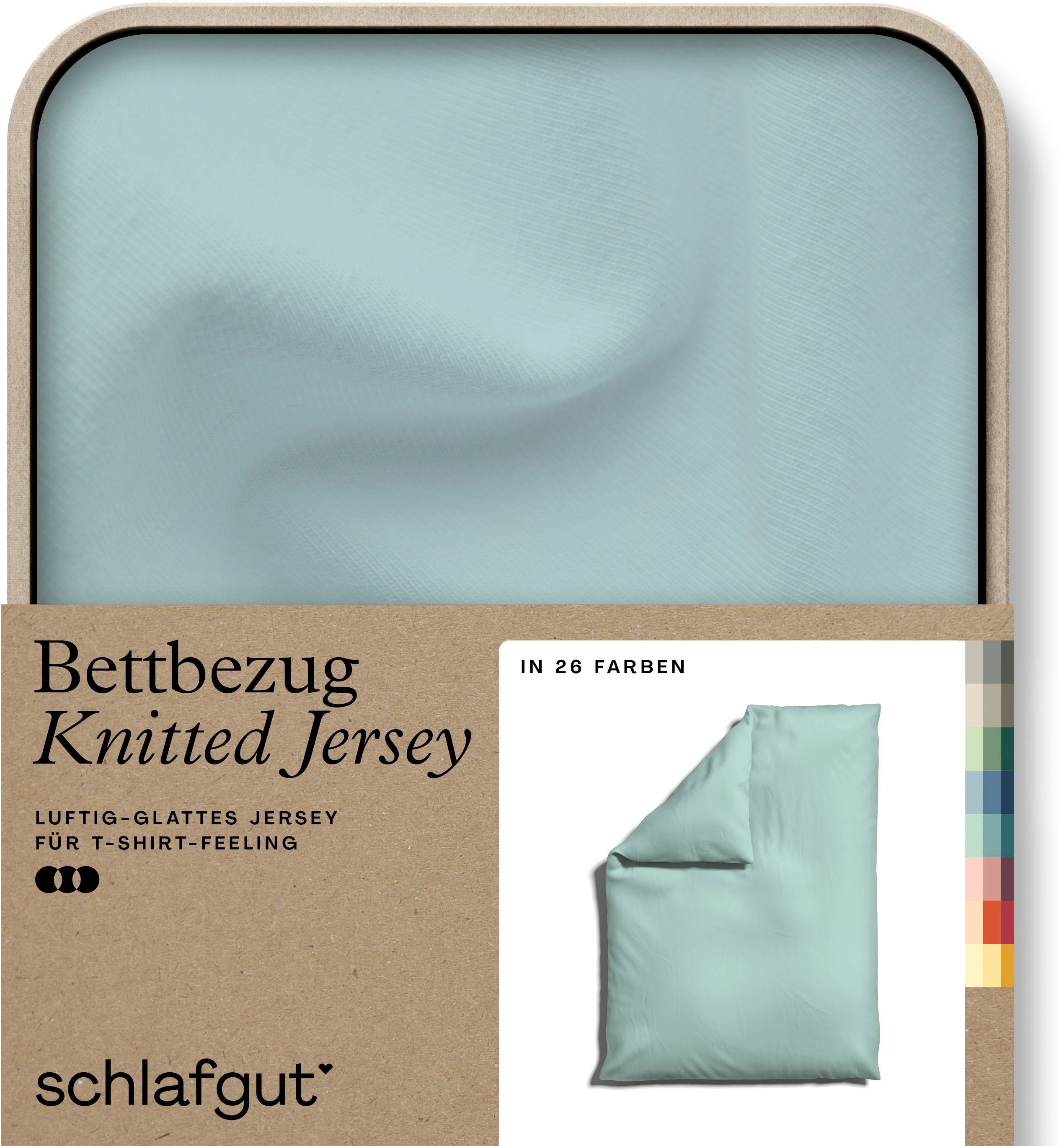 Schlafgut Dekbedovertrek Gebreide jersey uni, van biologisch katoen met elastaan, rits kreukvrij, mix & match beddengoed: bijpassende kussenhoes