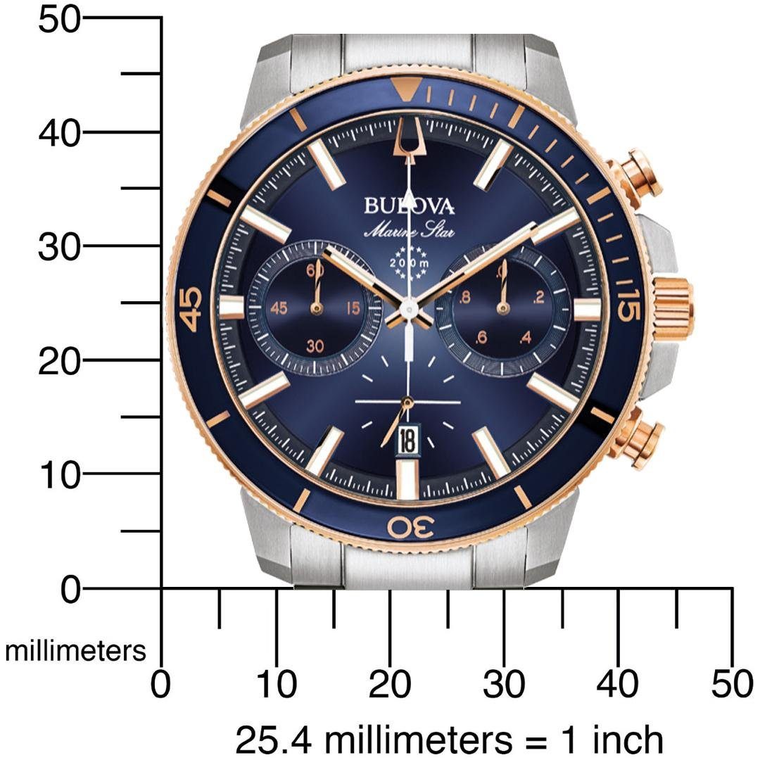 Bulova Chronograaf Marine Star Horloge, quartz, herenhorloge, roestvrijstalen band, datum