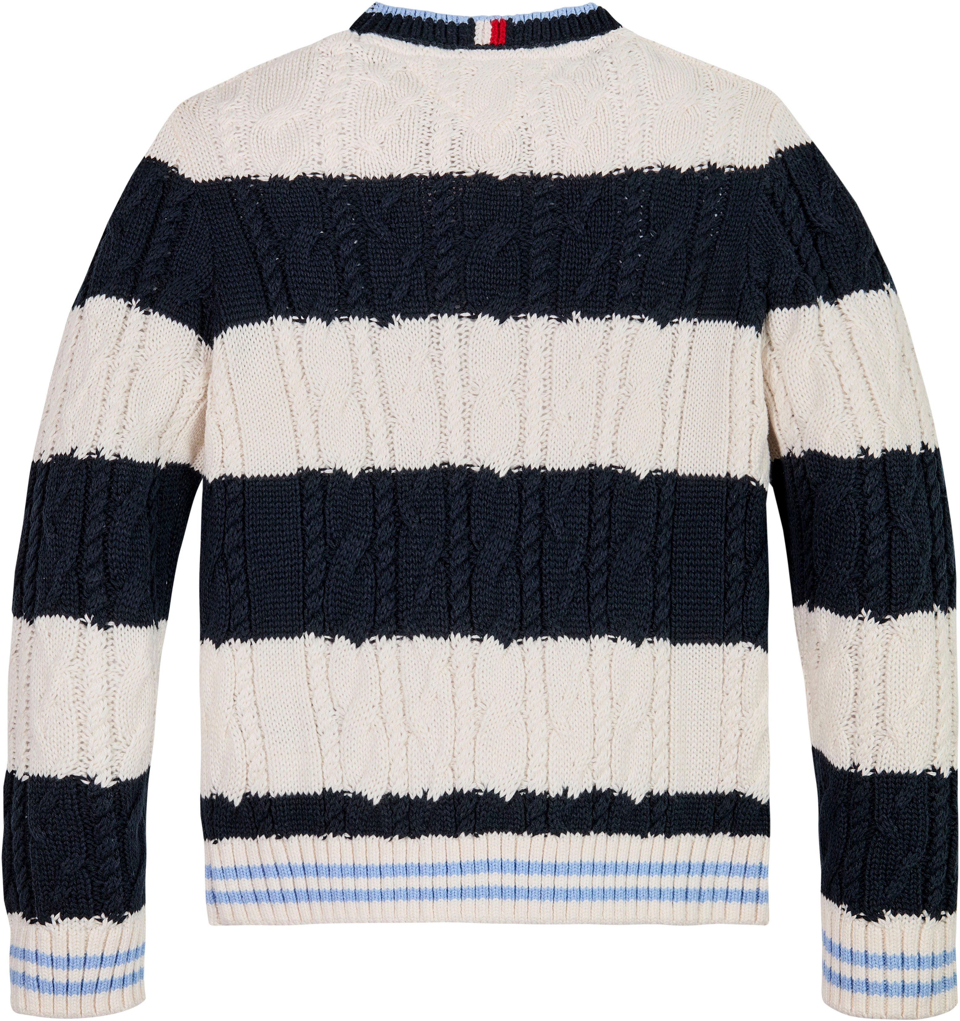 Tommy Hilfiger Gebreide trui COLORBLOCK CABLE REGULAR SWEATER Kinderen tot 16 jaar met logostiksel