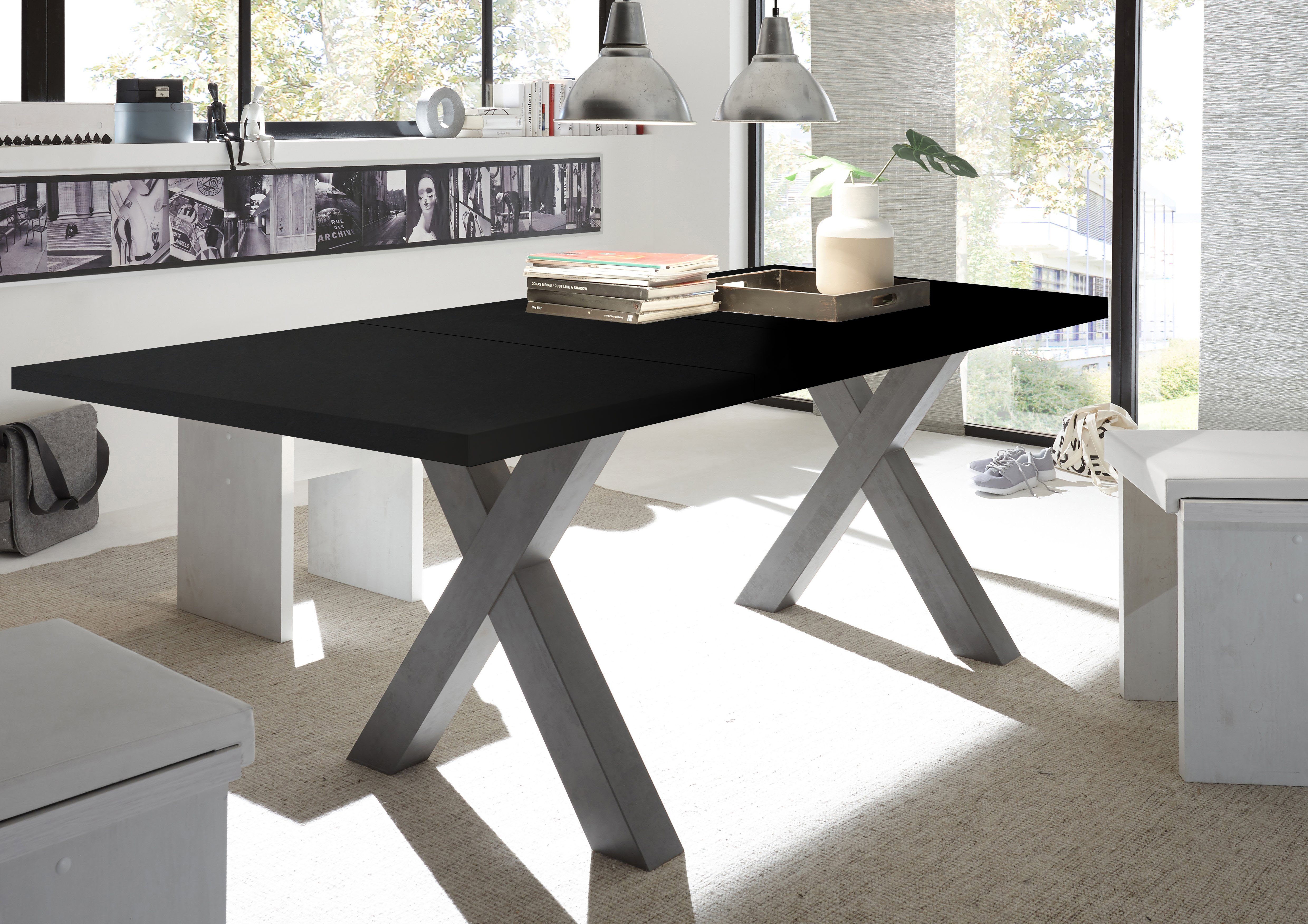 Mäusbacher Eettafel Mister TOPSELLER! met lade (160-210 cm), frame in x-model