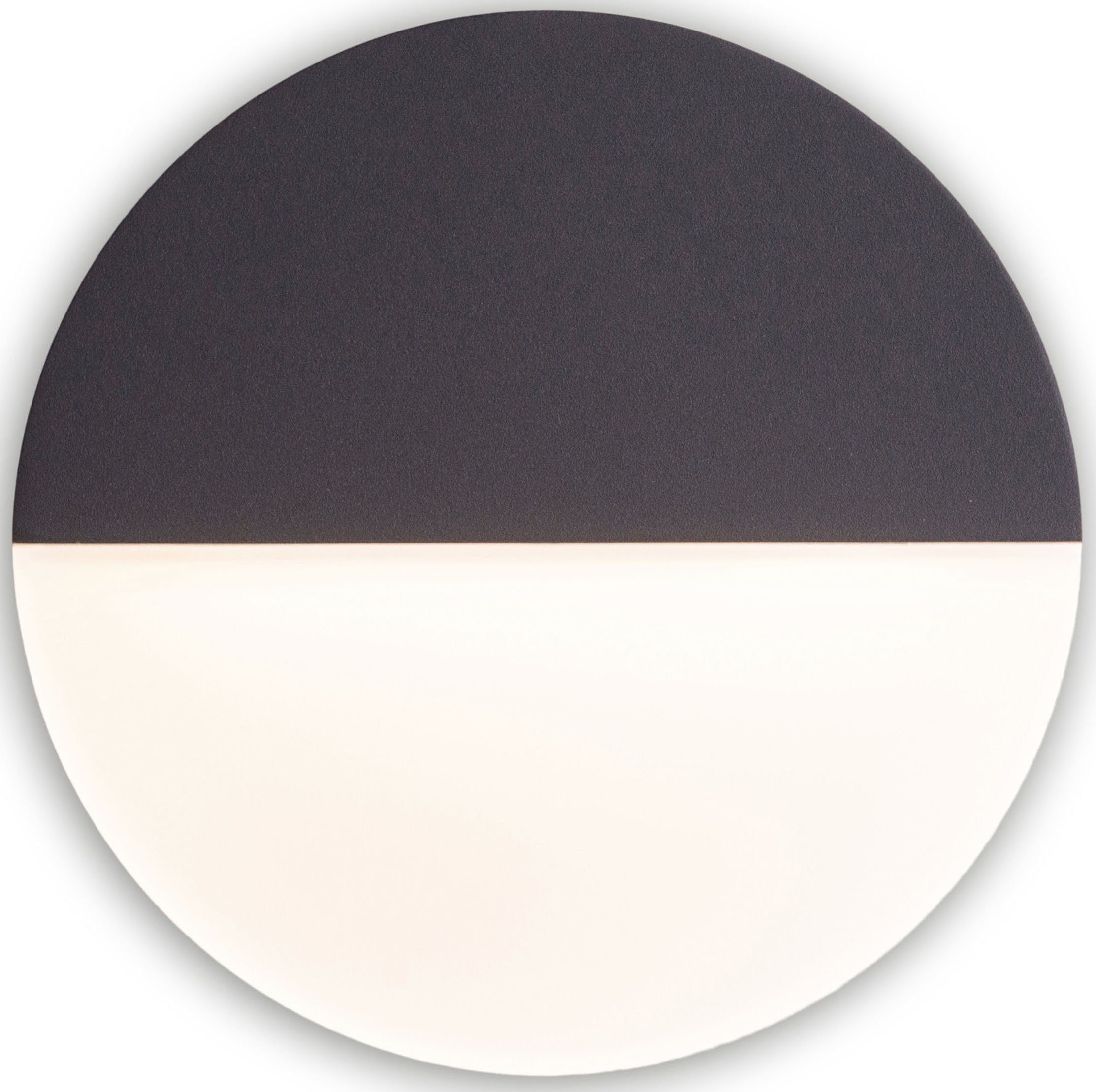 näve Ledwandlamp voor buiten Sobrio Wandlamp, terras, antraciet, Ø: 18 cm, led warmwit (1 stuk)