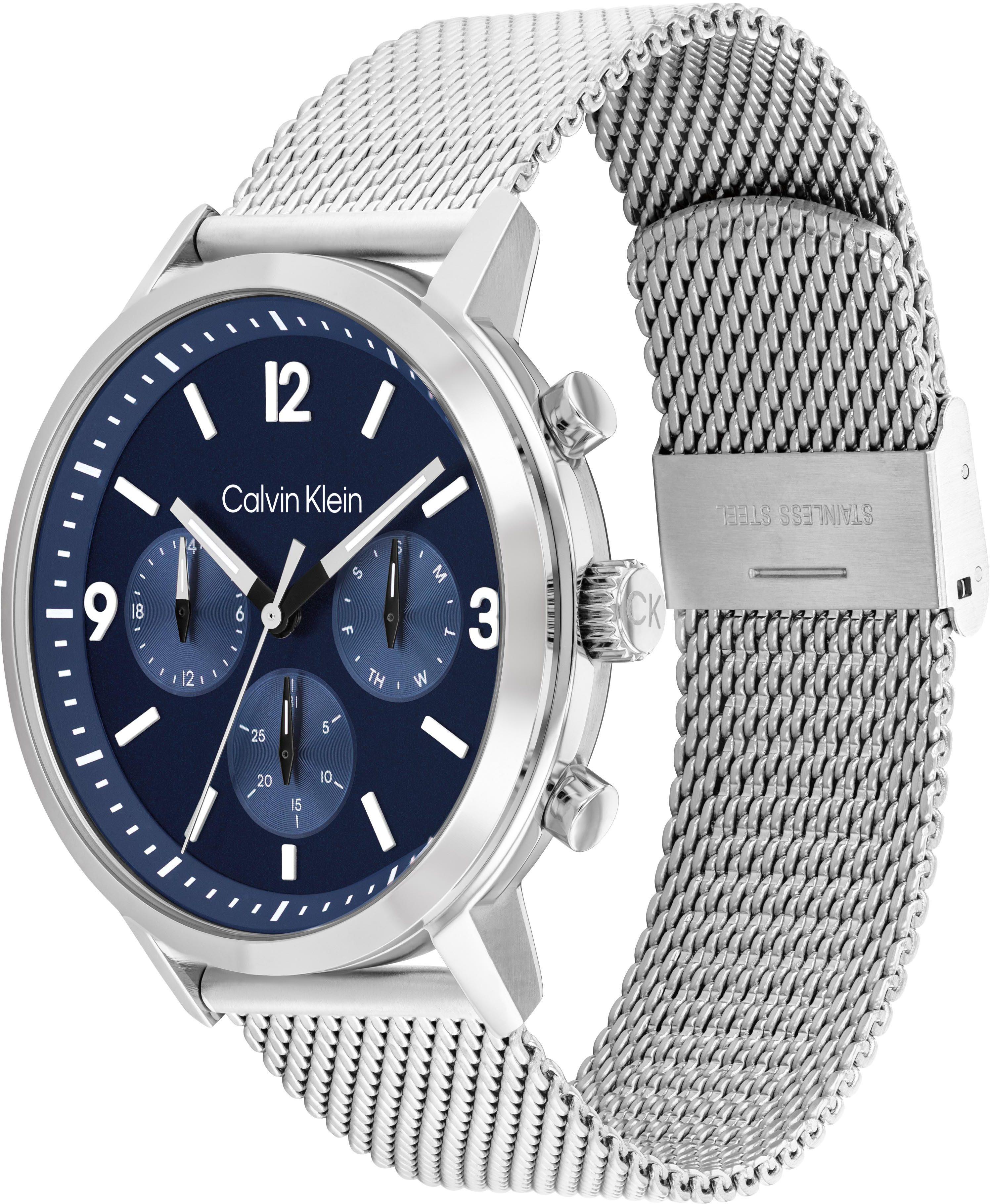 Calvin Klein Multifunctioneel horloge GAUGE Quartz horloge, armbanduhr, herenhorloge, datum, roestvrijstalen band