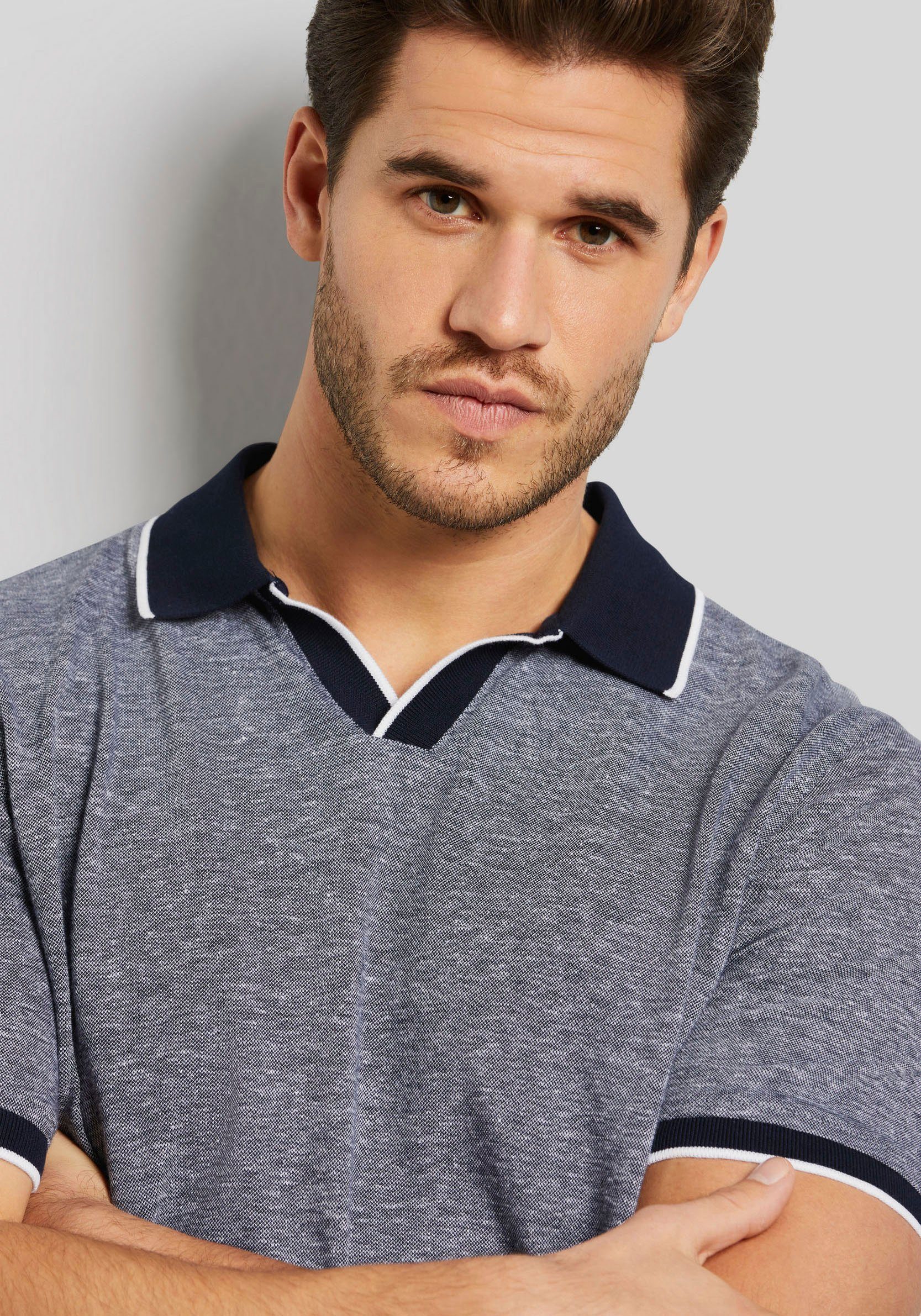 Bugatti Poloshirt in 2-tone-look