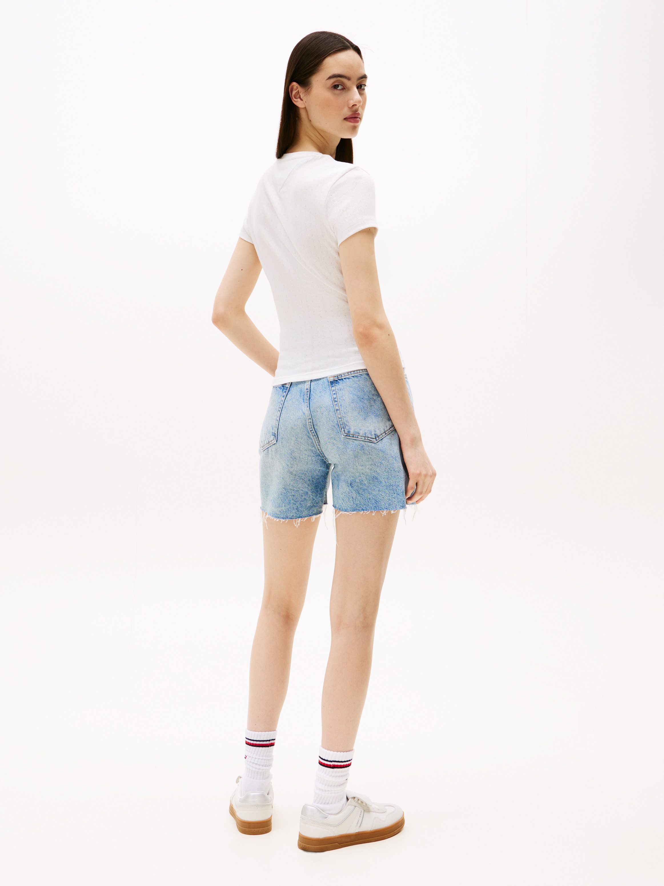 TOMMY JEANS Shirt met korte mouwen TJW SLIM LOGO 2 POINTELLE TEE
