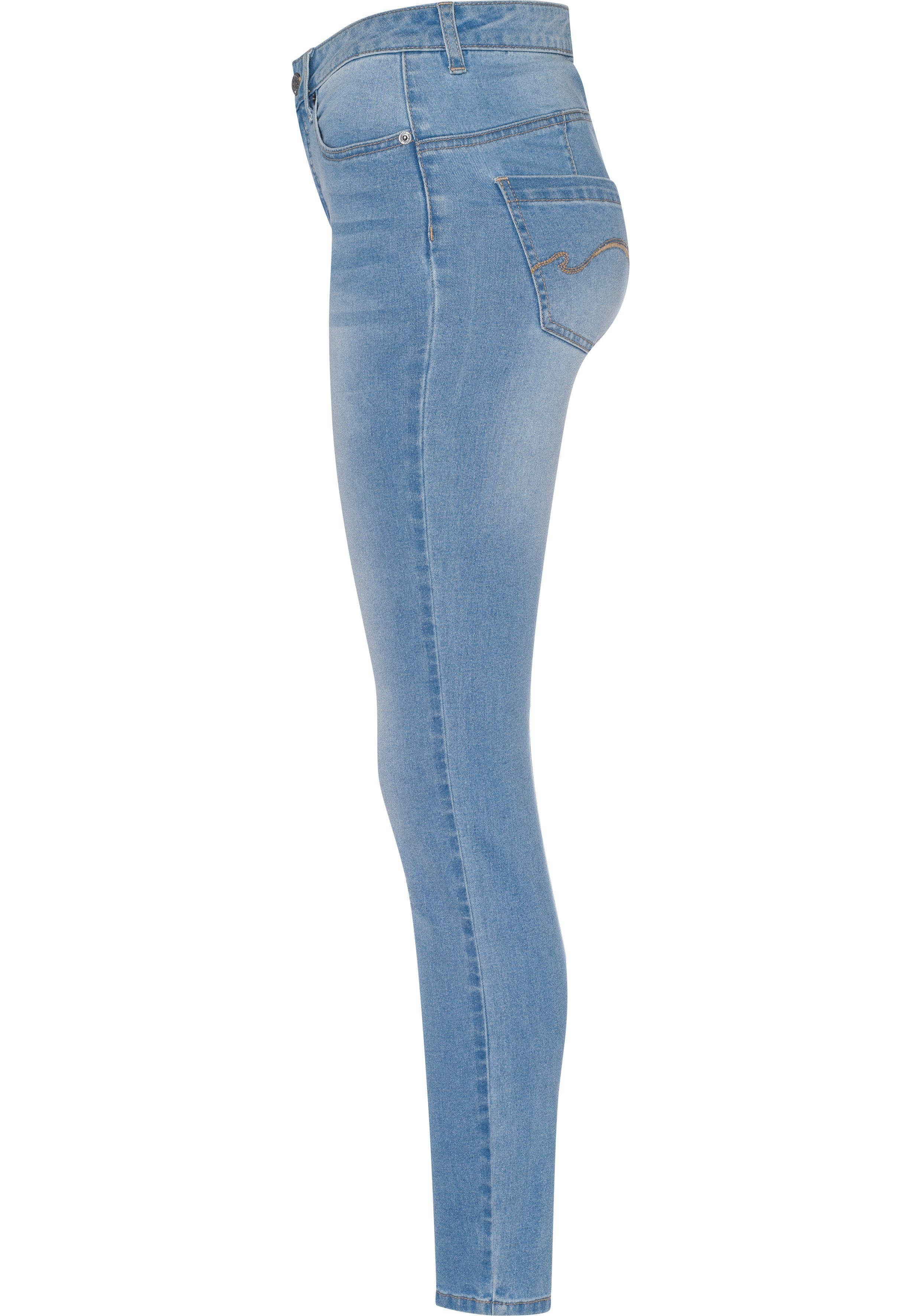 KangaROOS Slim fit jeans CROPPED HIGH WAIST SLIM FIT smalle pasvorm, skinny jeans, trendy used-wassing