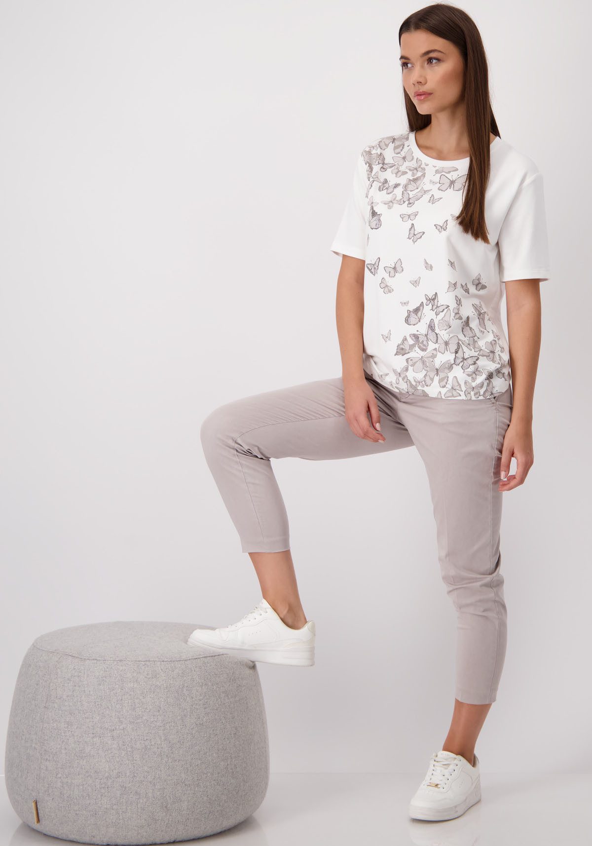 Monari Shirt met ronde hals Shirt met vlinders