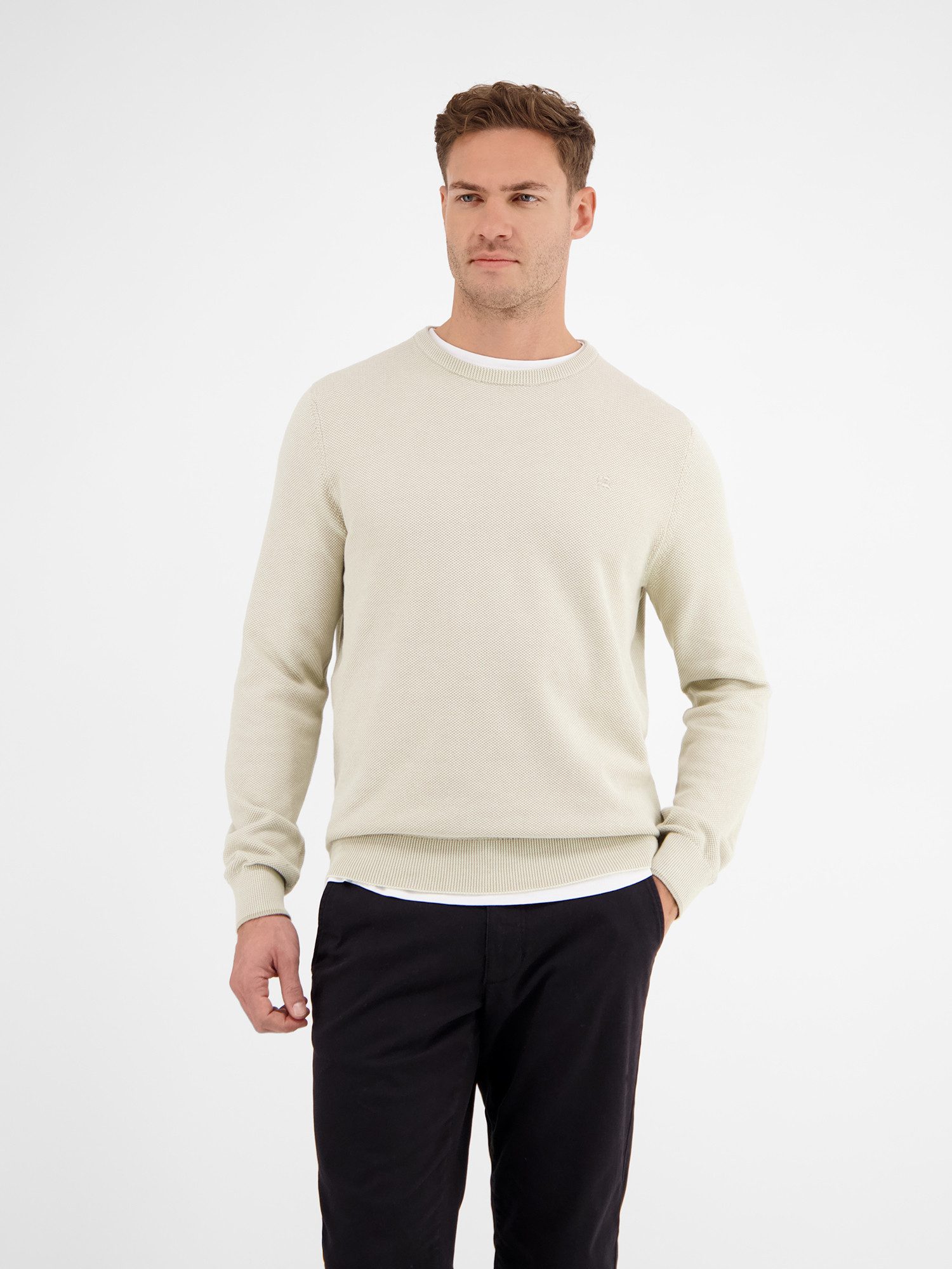 Lerros Gebreide trui LERROS lichte gebreide pullover met smalle ribstructuur