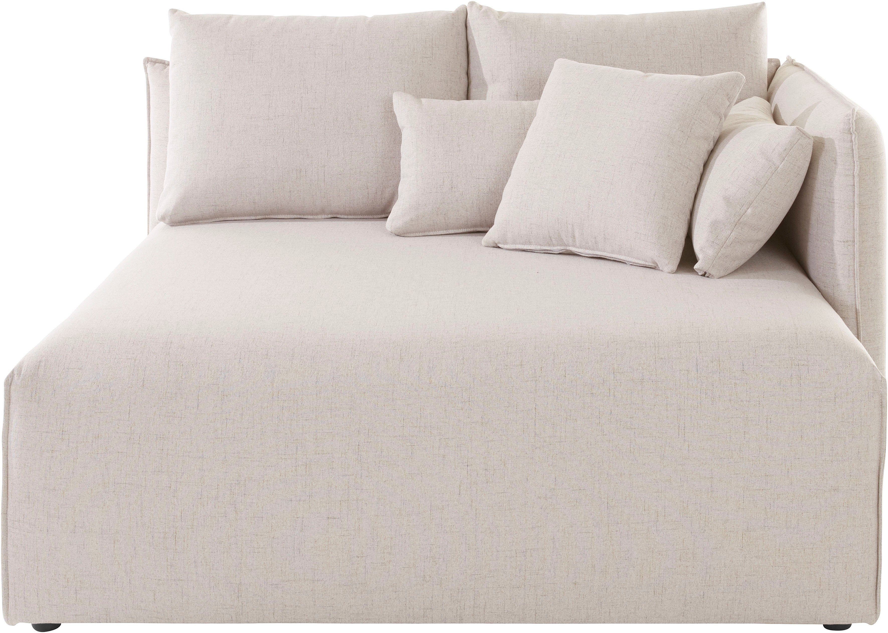 andas Ottomane Nöre korte lounge-module - zelf samenstellen, breedte 138 cm, diepte 128 cm