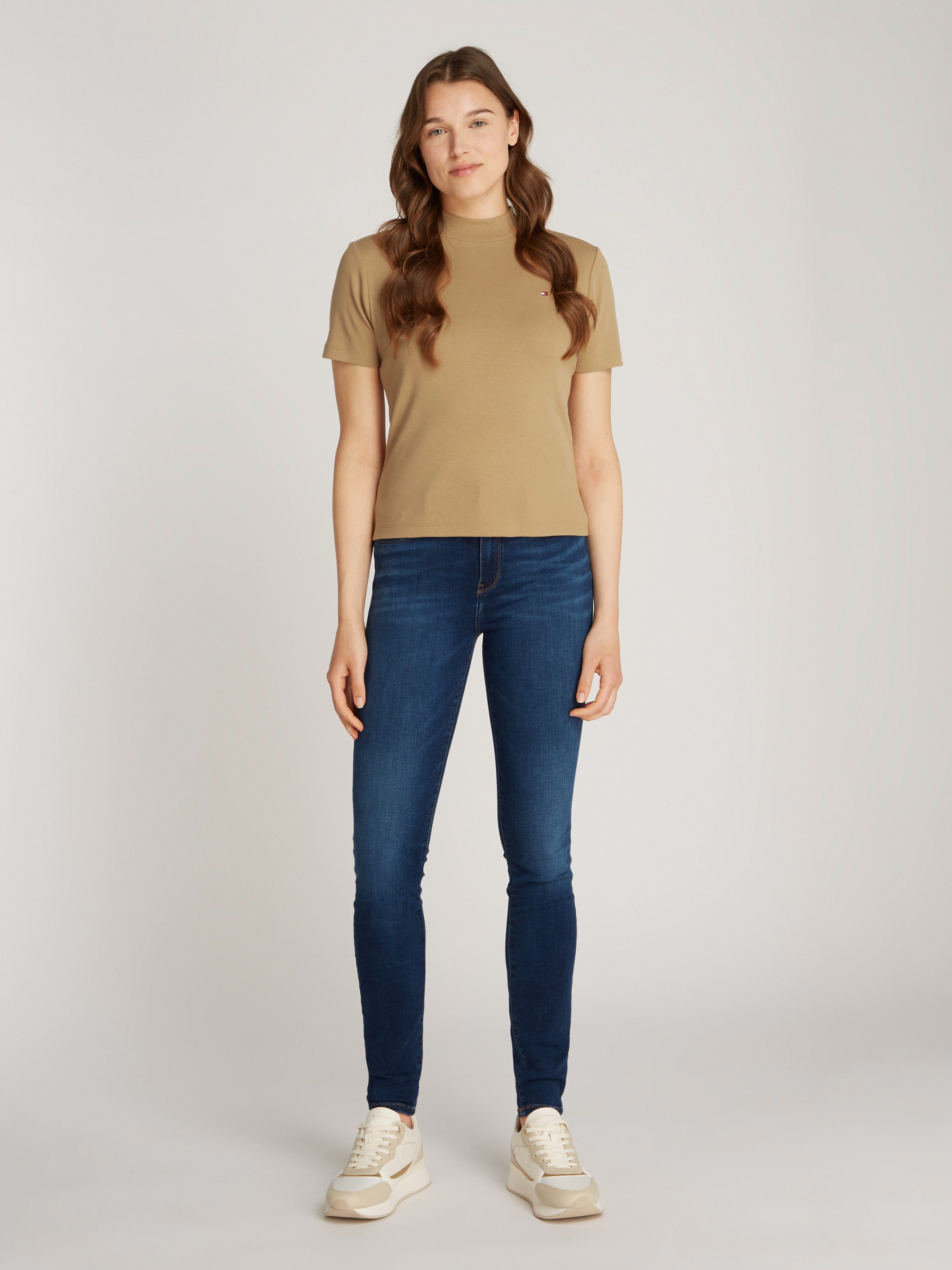 Tommy Hilfiger Shirt met staande kraag NEW CODY SLIM CROP MOCK-NK