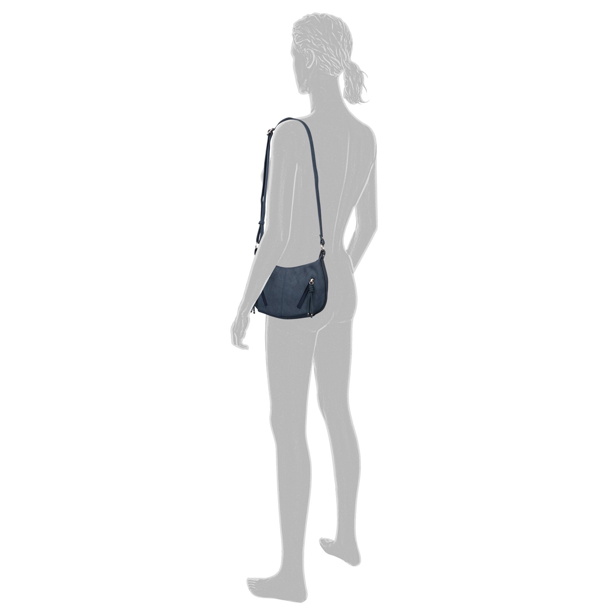 Tom Tailor Schoudertas Caia uit zacht nerf nubuckleer-imitatie, praktisch en multifunctioneel