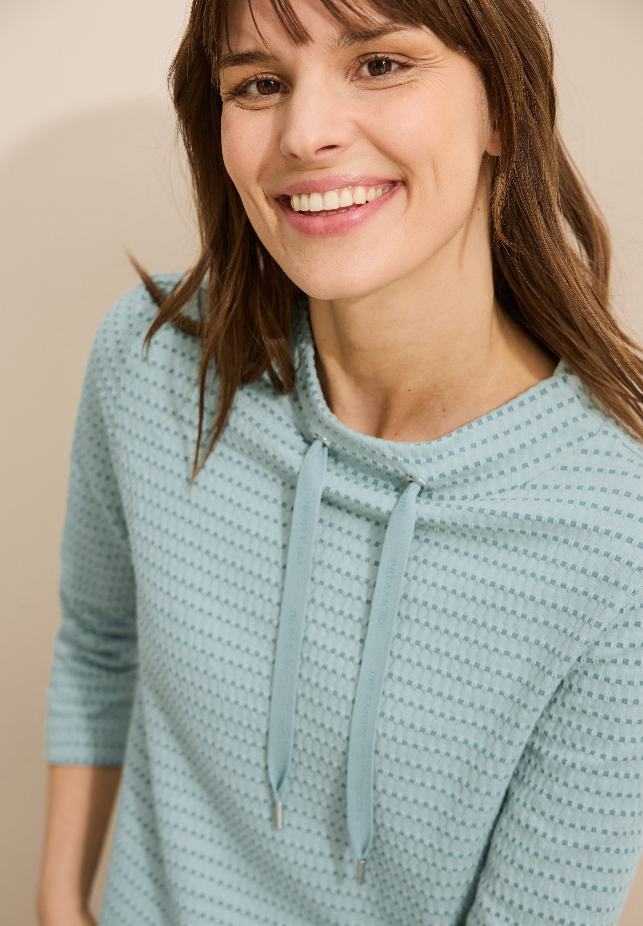 Cecil Shirt met 3/4 mouwen met structuurmotief