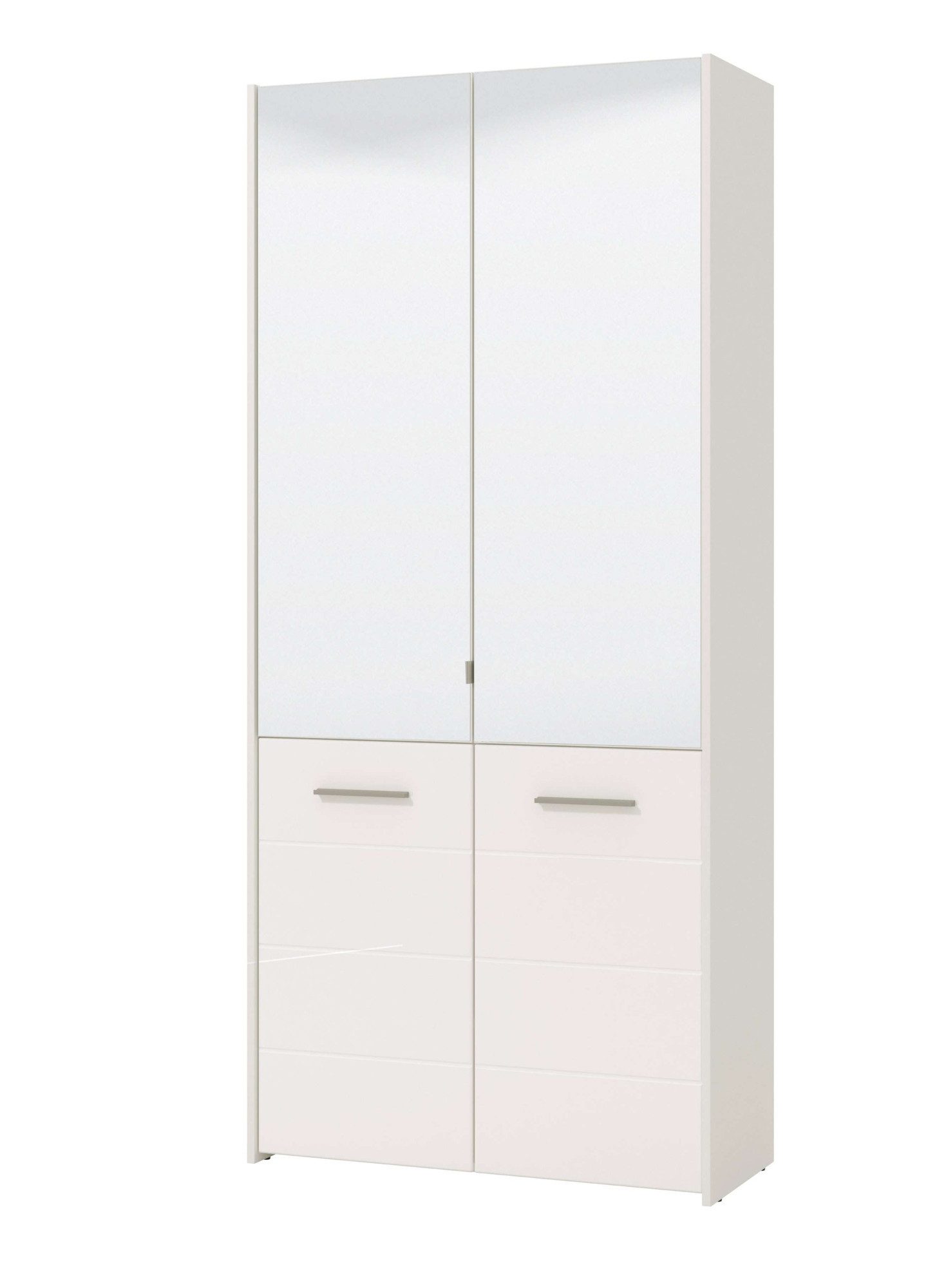 INOSIGN Schoenenkast Menorca schoenenkast, opslagkast, schoenenrek, breedte 90 cm met vier deuren, in moderne en elegante kleuren, met twee spiegels
