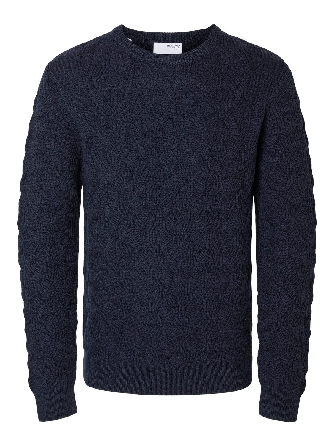 SELECTED HOMME Gebreide trui SLHCALLIS LS KNIT CABLE CREW NECK NOOS