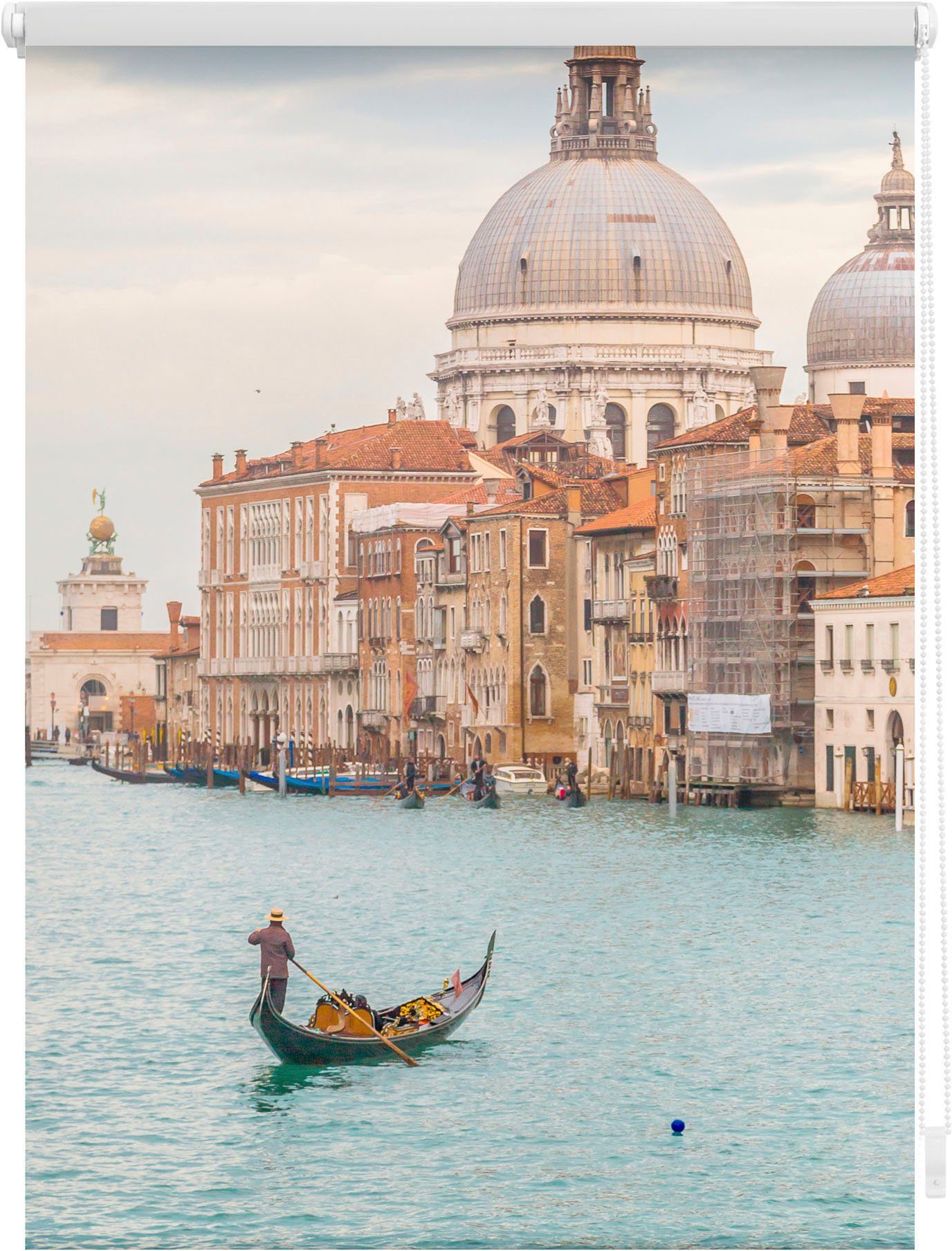 Rolgordijn met zijbediening, LICHTBLICK, »Venetië Canal Grande«, Klemmfix, kettingbediening