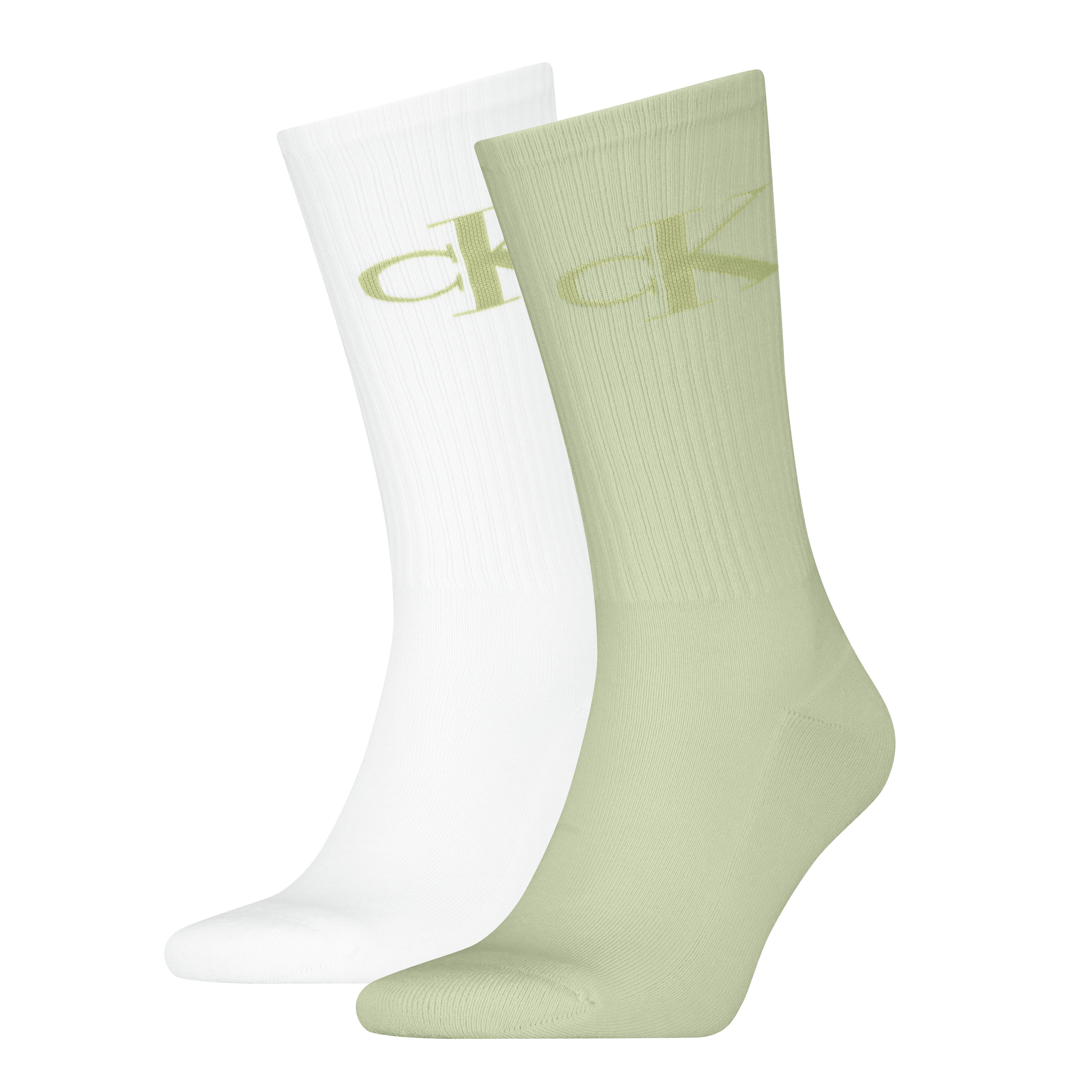 Calvin Klein Jeans Sokken CKJ MEN SOCK 2P MONOGRAM (2 paar, 2 paar) heren sokken maat 43-46 groen