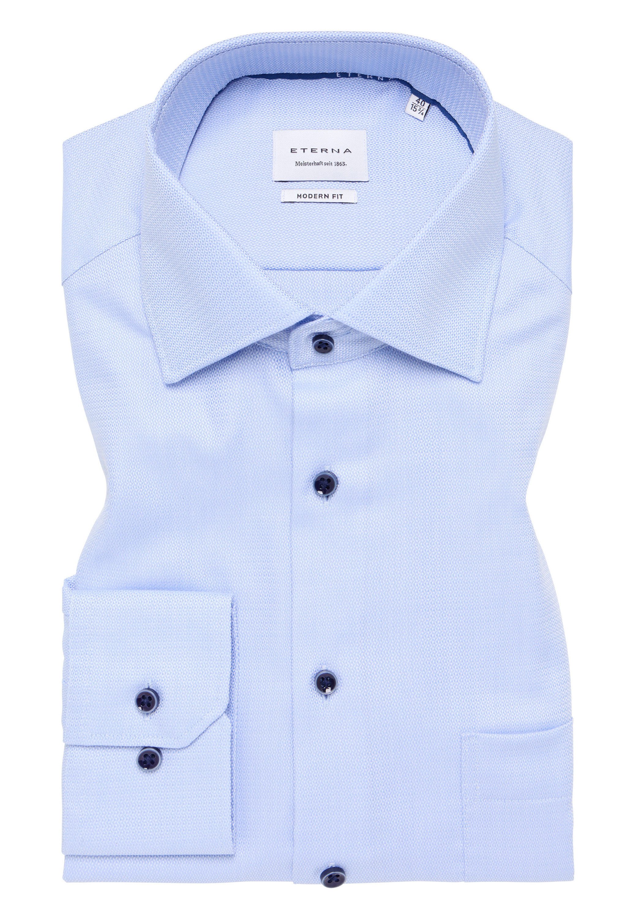 Eterna Overhemd met lange mouwen MODERN FIT NON IRON (strijkvrij)