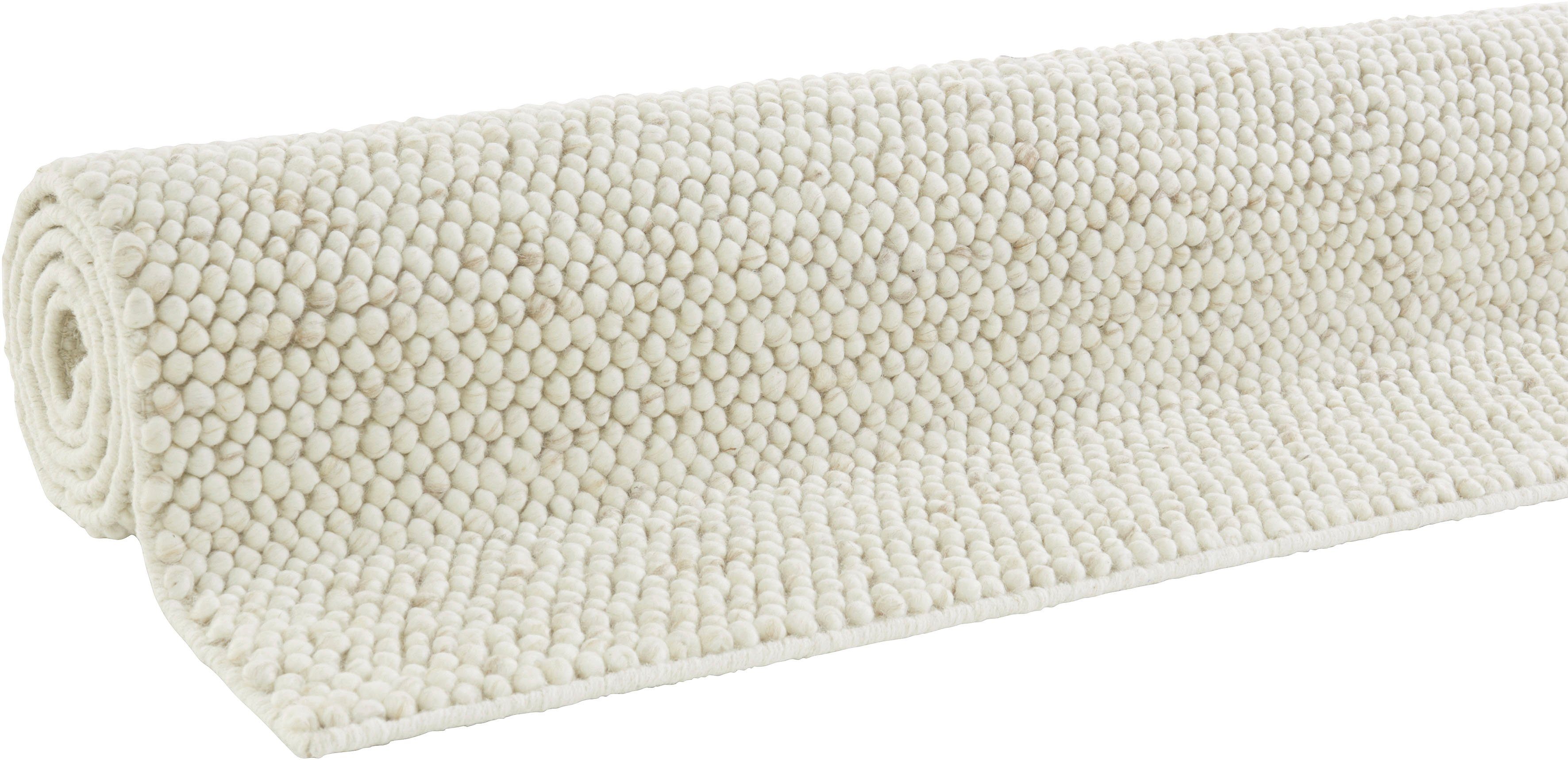 LeGer Home by Lena Gercke Wollen kleed Ainhoa, handgeweven, wol uni, wol, handgeweven vloerkleed, woonkamer, slaapkamer, eetkamer