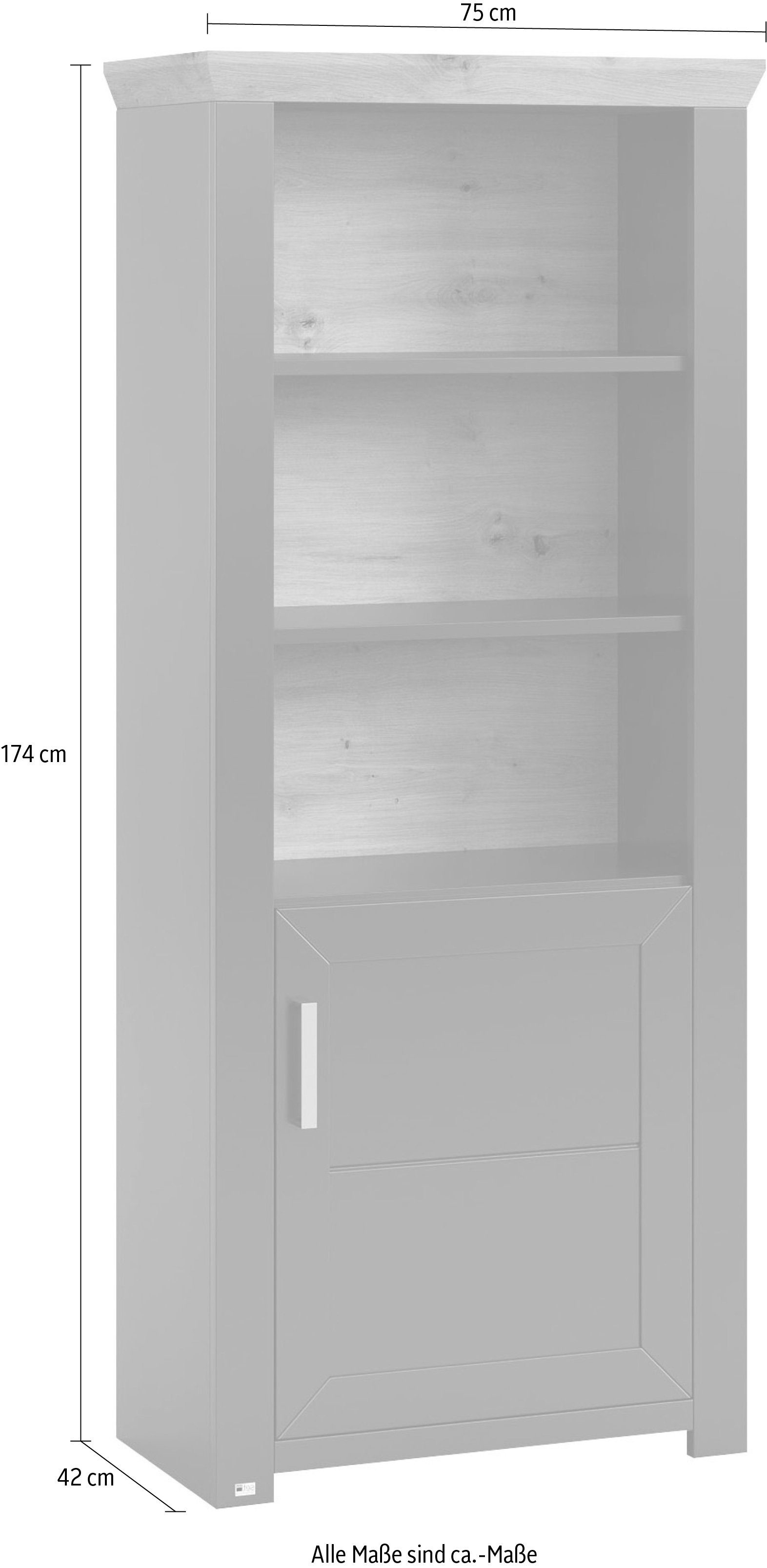 set one by Musterring Rek York Type 09, met open vakken, deur aanslag verwisselbaar, B 75 x H 175 cm
