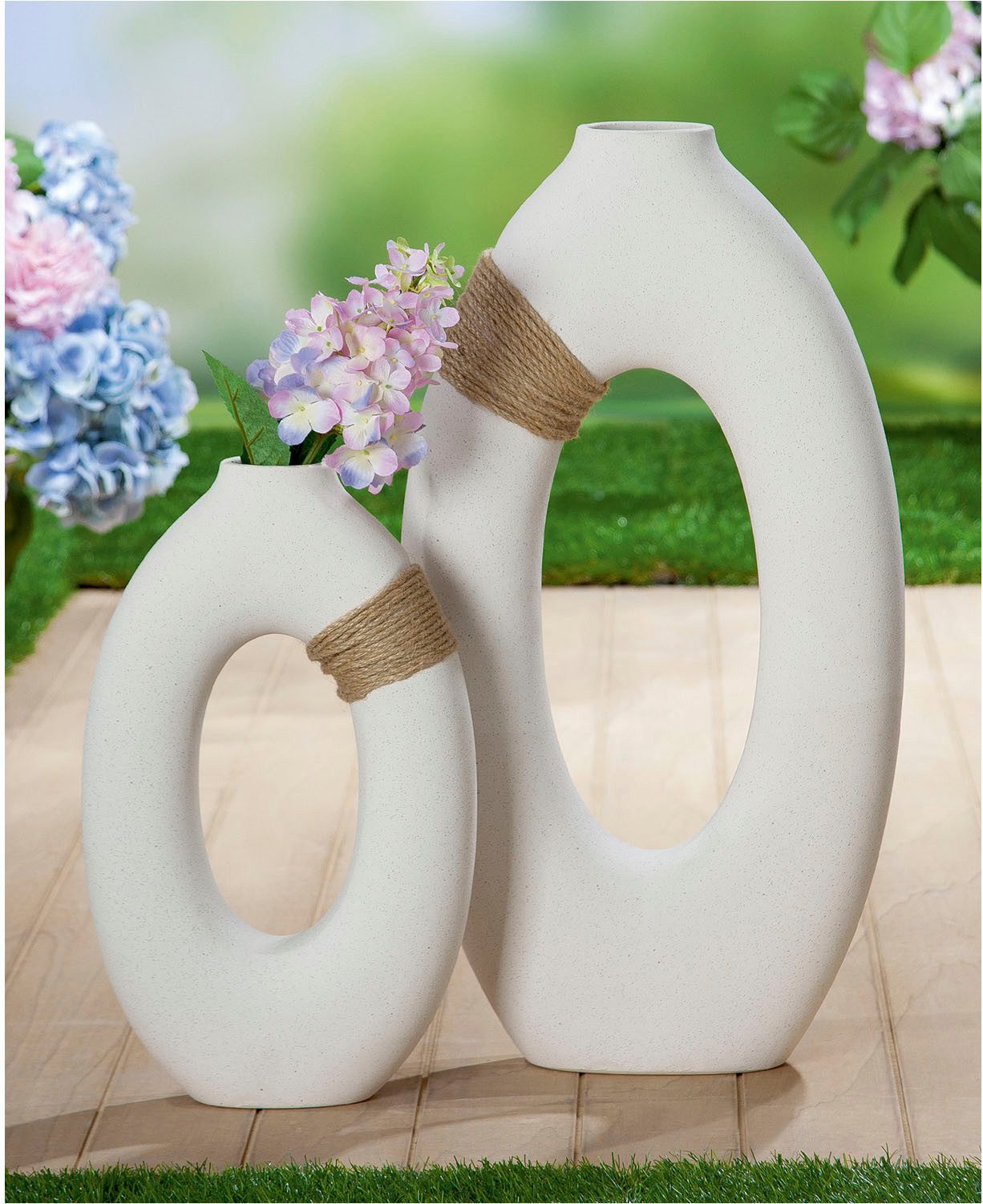 GILDE Tafelvaas Vaas Sabbia, van keramiek, hoogte ca. 41 cm (1 stuk)