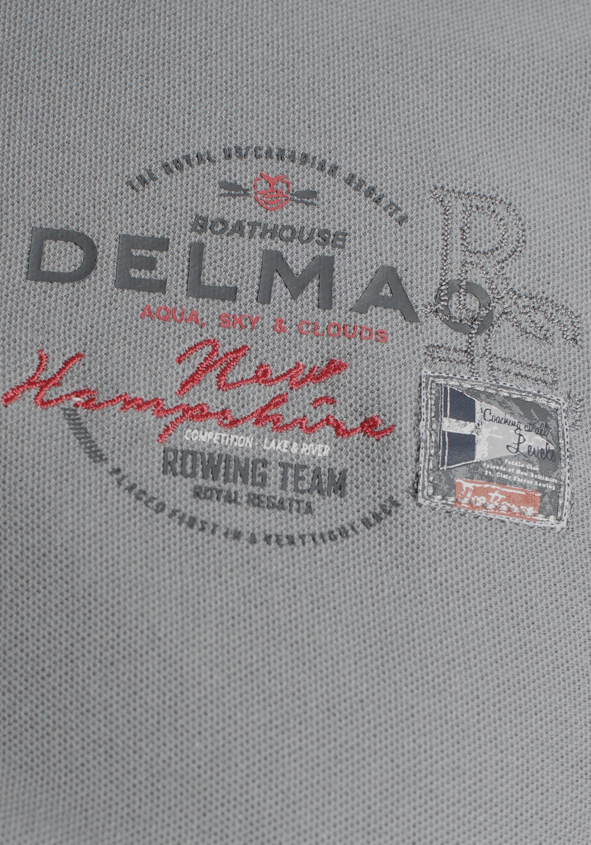 DELMAO Poloshirt Korte mouwen, met ribgebreide manchetten, polokraag