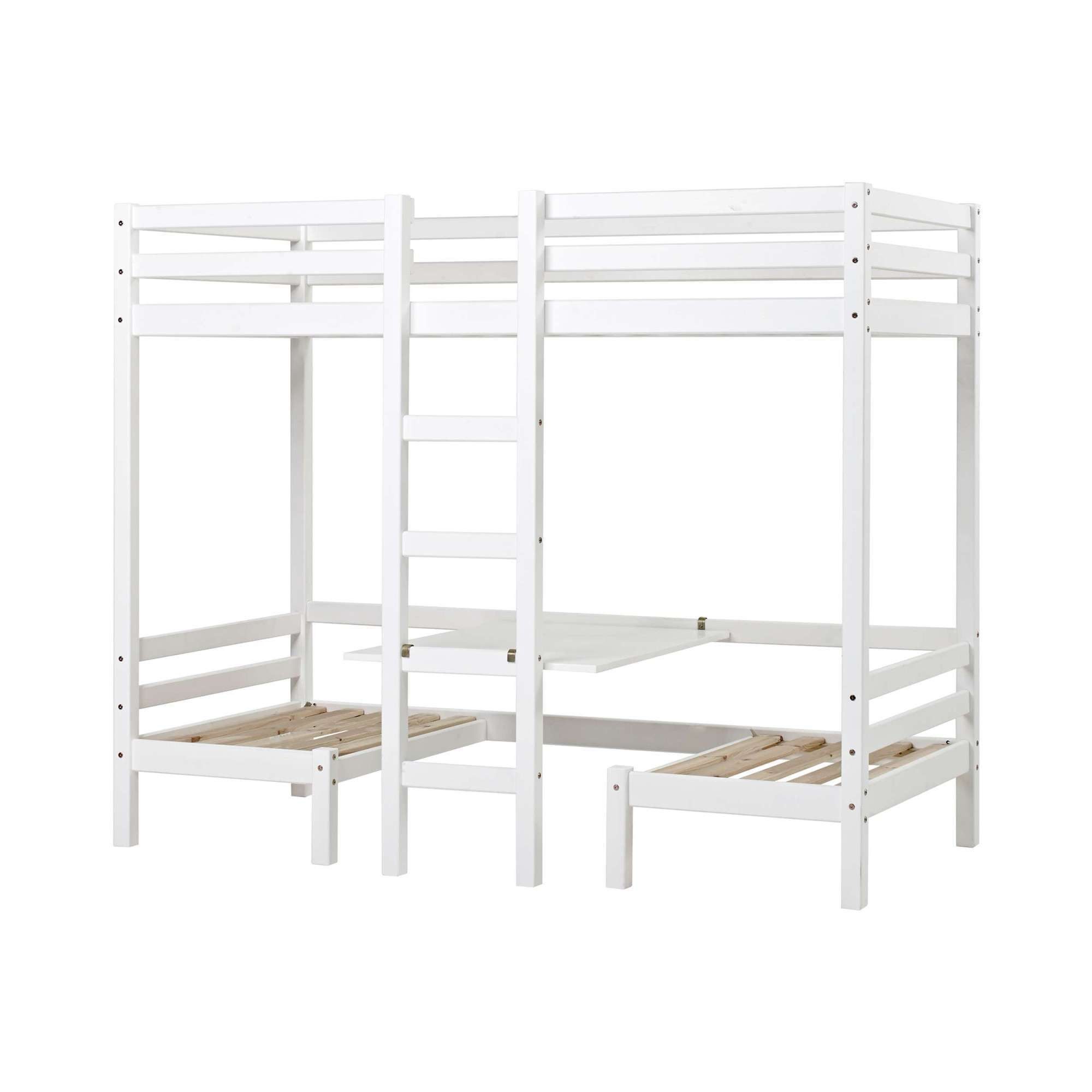 Hoppekids Stapelbed ECO Dream JUMBO hoogslaper, met zitgroep om te bouwen tot stapelbed stapelbedden zwart
