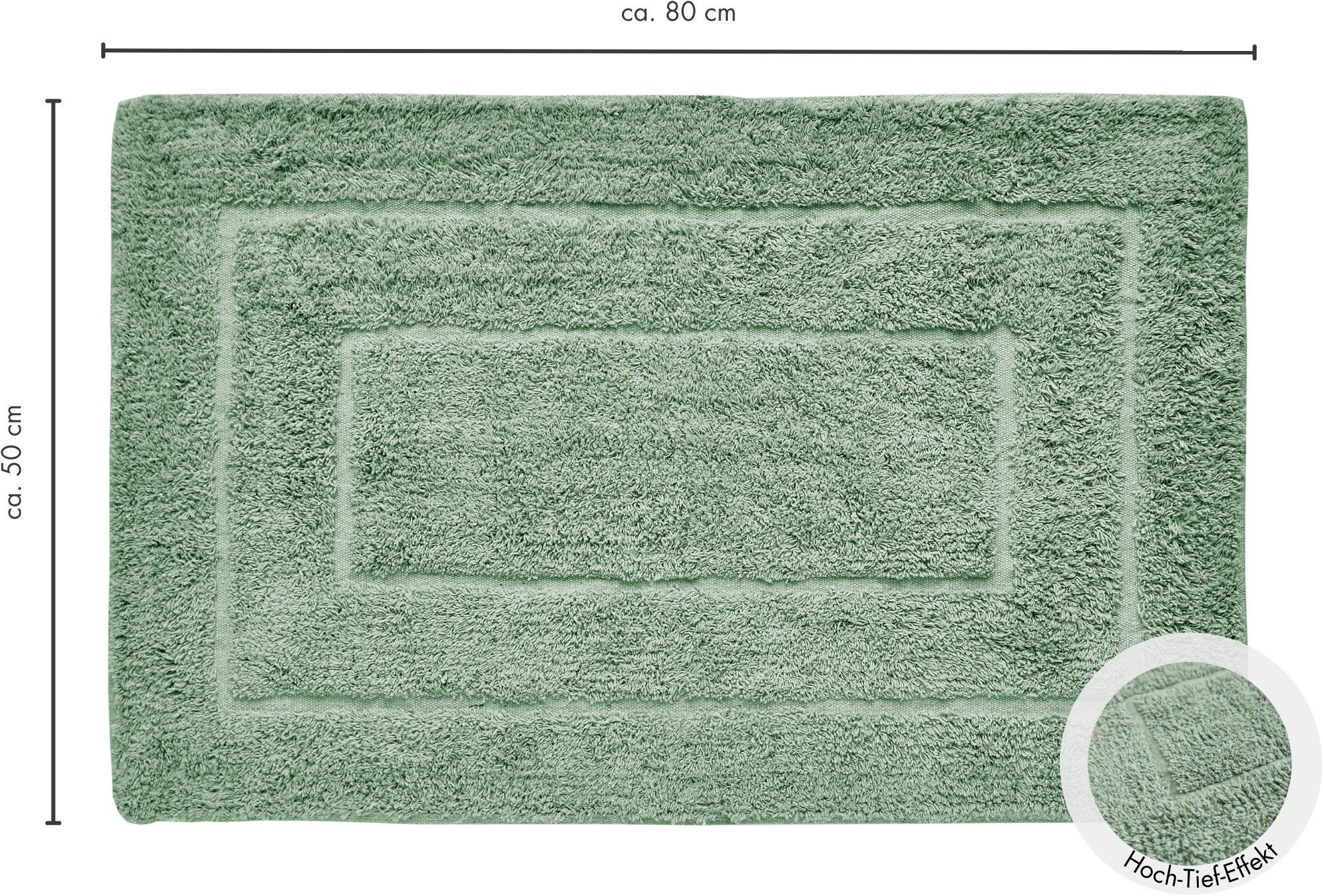 Andiamo Badmat Havanna, 50x80 cm Badmat, effen kleuren, hoog-laag effect, verschillende designs (1 stuk)