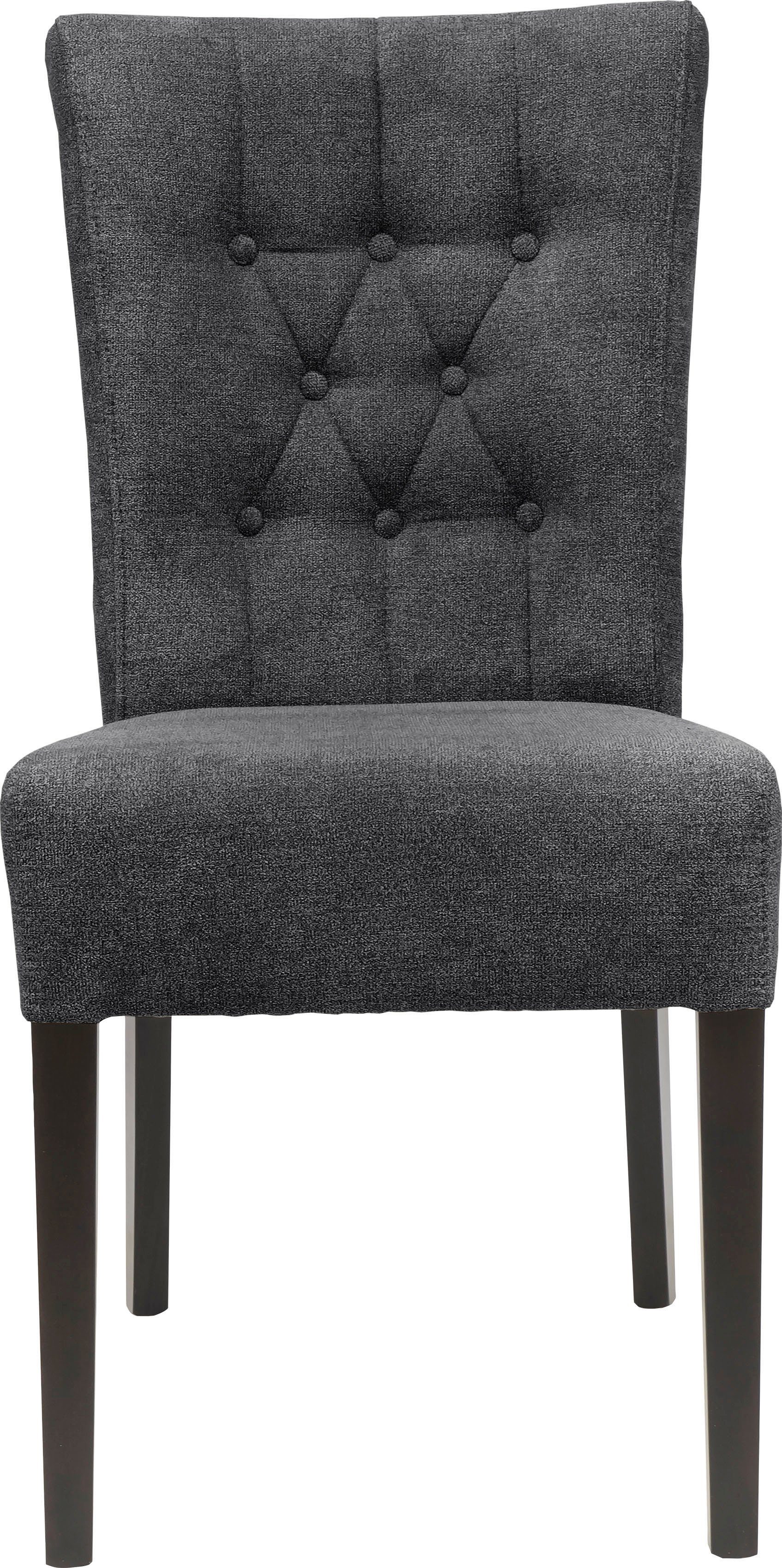 Home affaire Eetkamerstoel Queen BESTSELLER Gestoffeerde stoel met knoopdetails, set van 2, 4 of 6