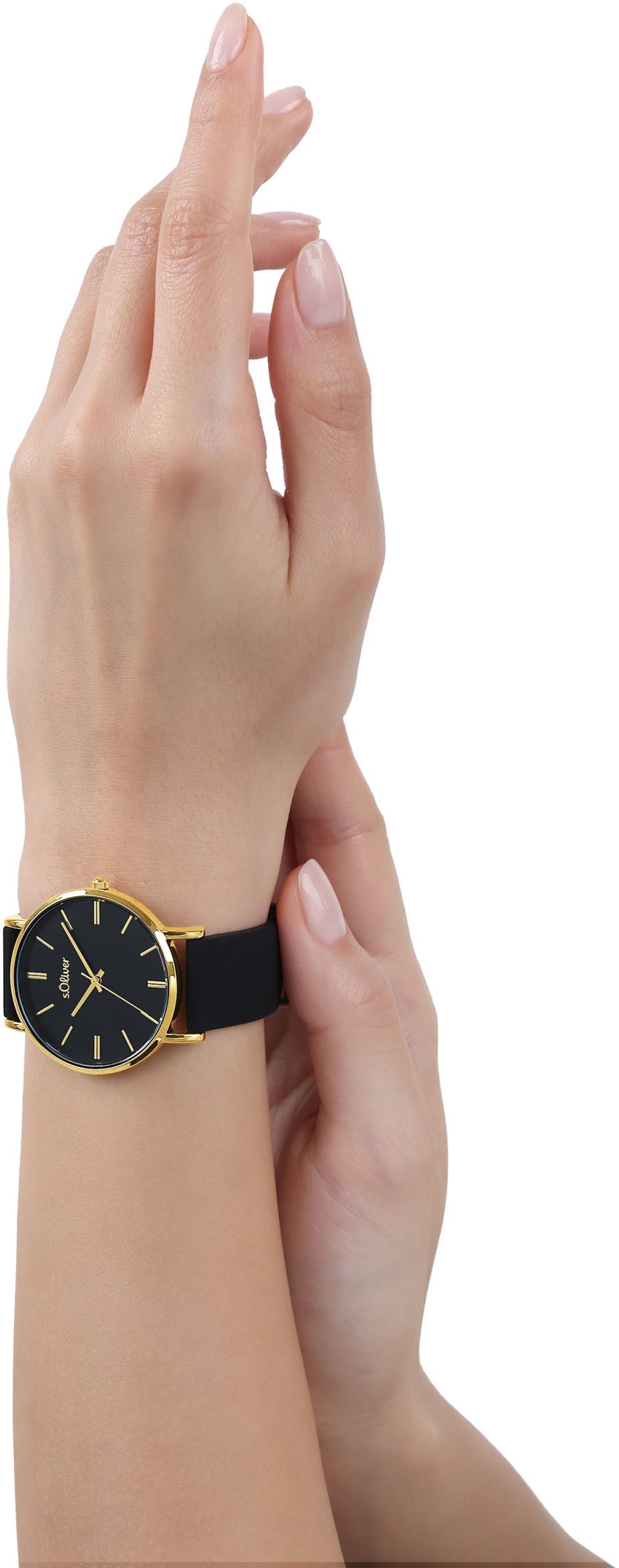 s.Oliver Kwartshorloge Horloge, dameshorloge, analoog, siliconen band