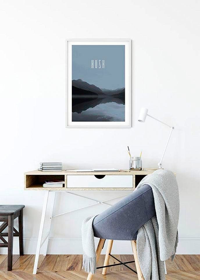 Komar Wanddecoratie Word Lake Hush Steel Wanddecoratie - zonder lijst (1 stuk)