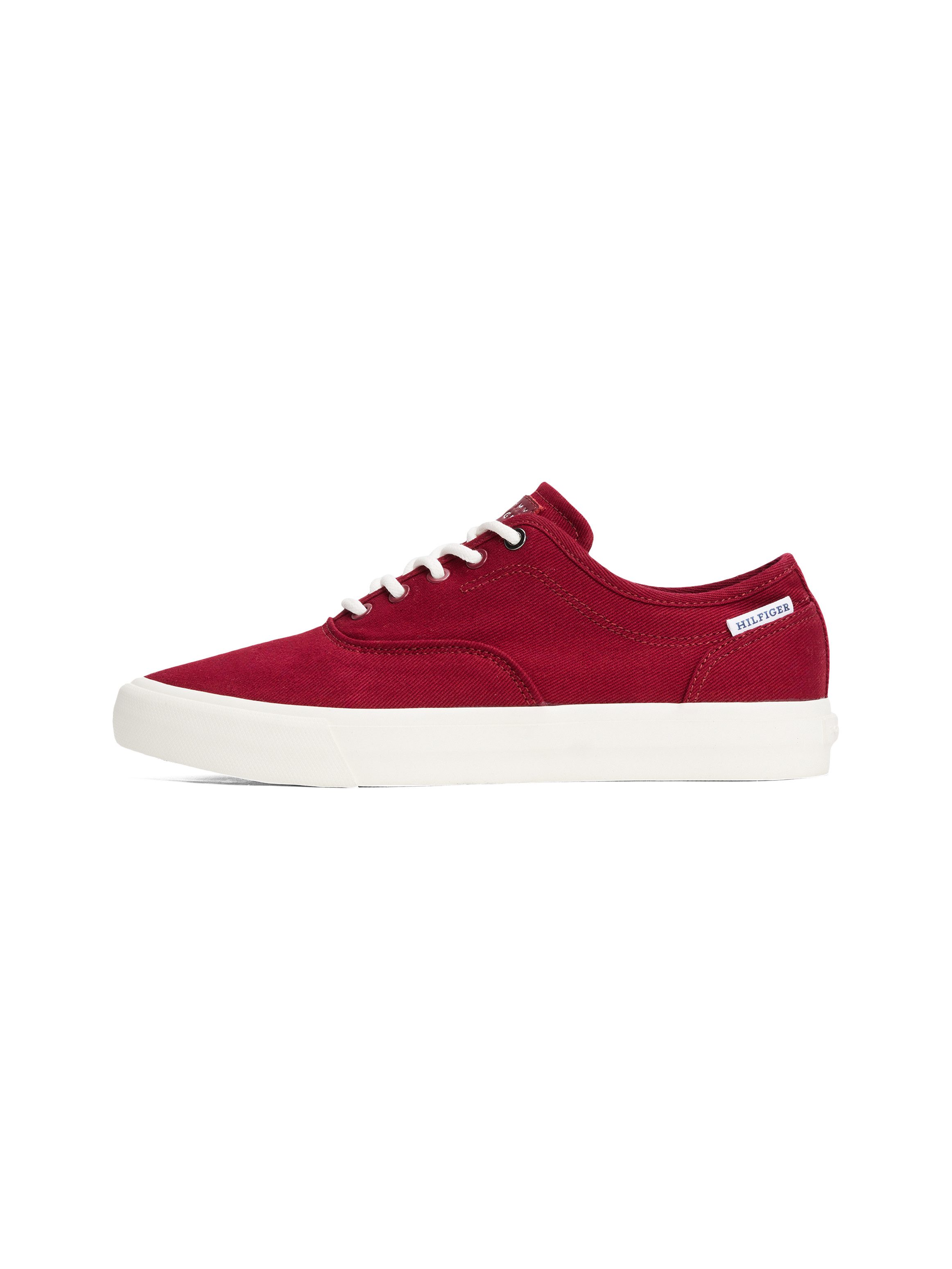 Tommy Hilfiger Sneakers TH HI VULC LOW OXFORD TWILL , vrijetijdsschoen, lage schoen, veterschoen met label op de hiel