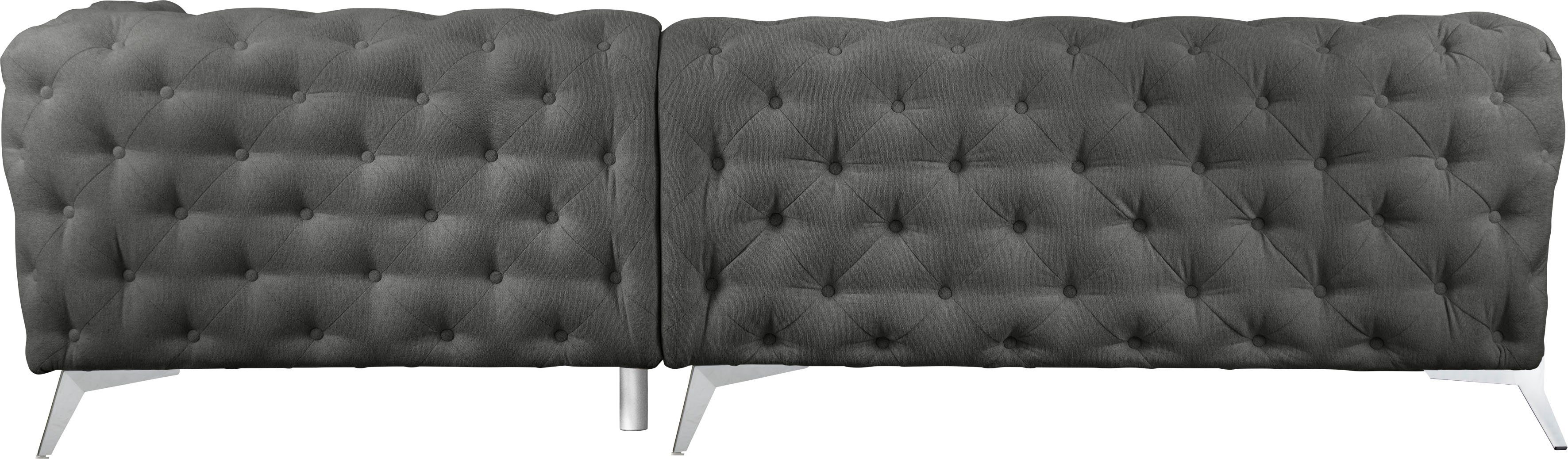 Leonique Chesterfield-bank Amaury L-vorm Chesterfield-look, bxd elk 262 cm, kleur van de poten ter keuze