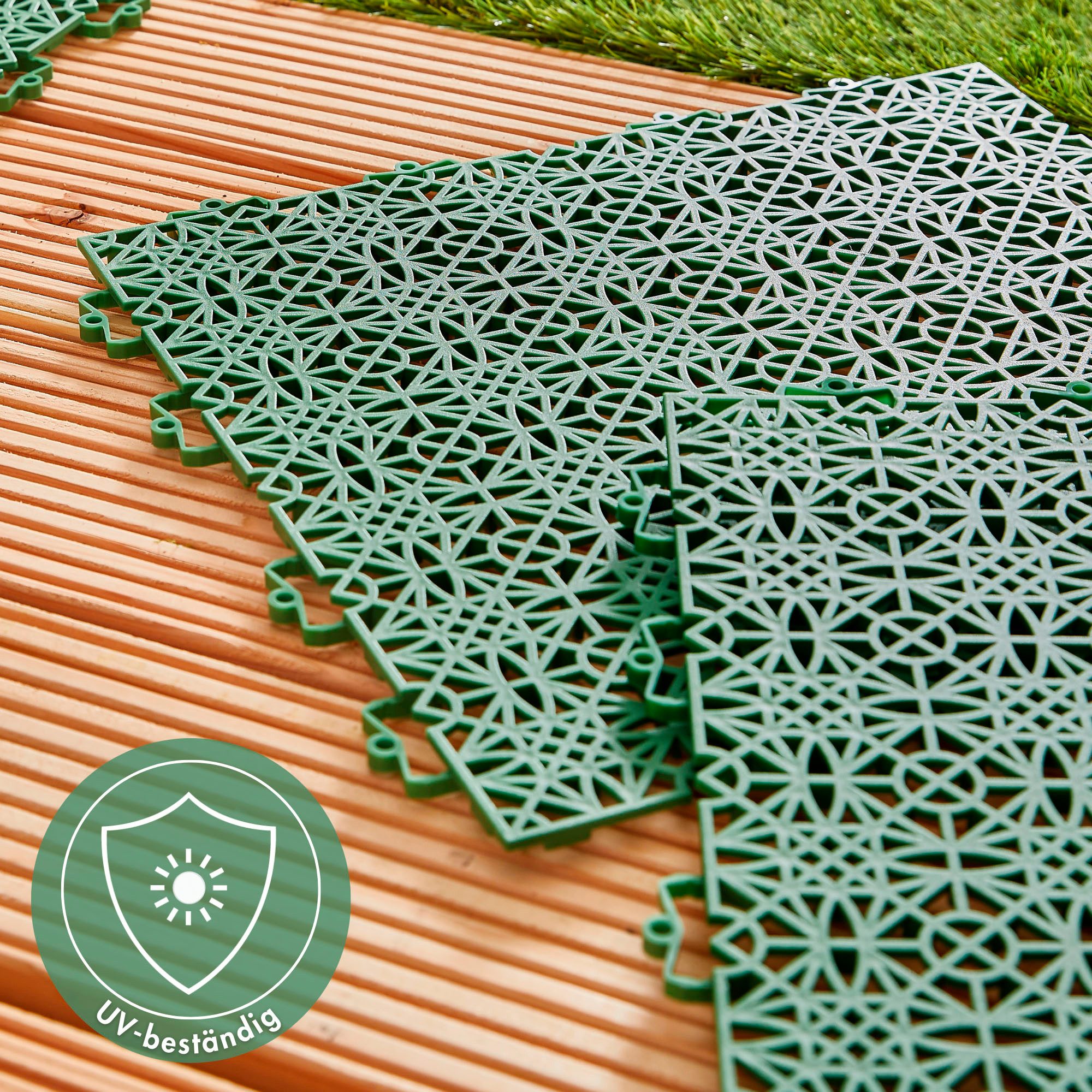 Andiamo Kunststof tegels Terras tegels Terra Sol, Made in Swiss Outdoor kliktegels, 38x38 cm, set met 1 m², 2 m², 5 m², uv-bestendig (set)