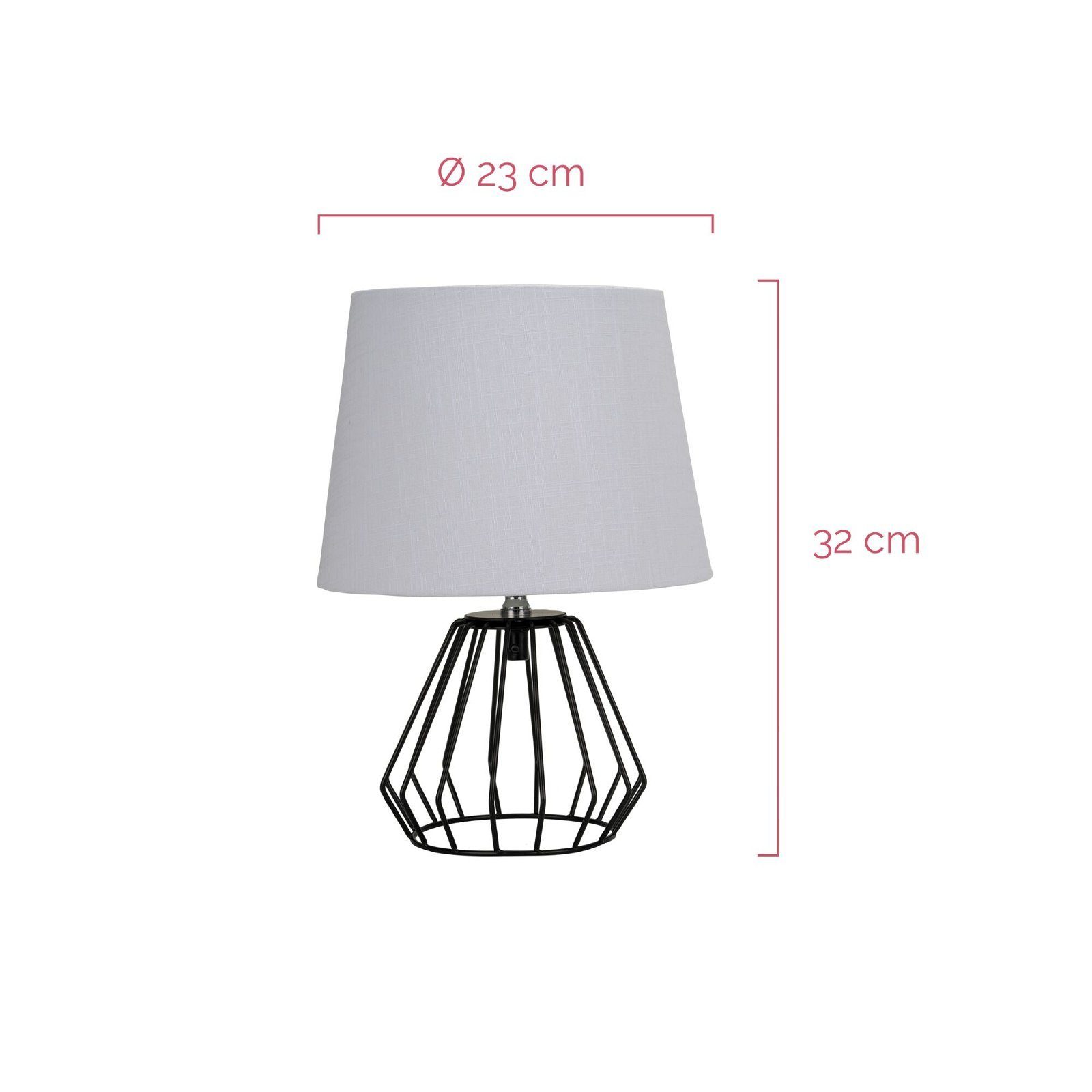 Pauleen Tafellamp Shiny Diamond max. 20W lichtgrijs/zwart, stof/metaal