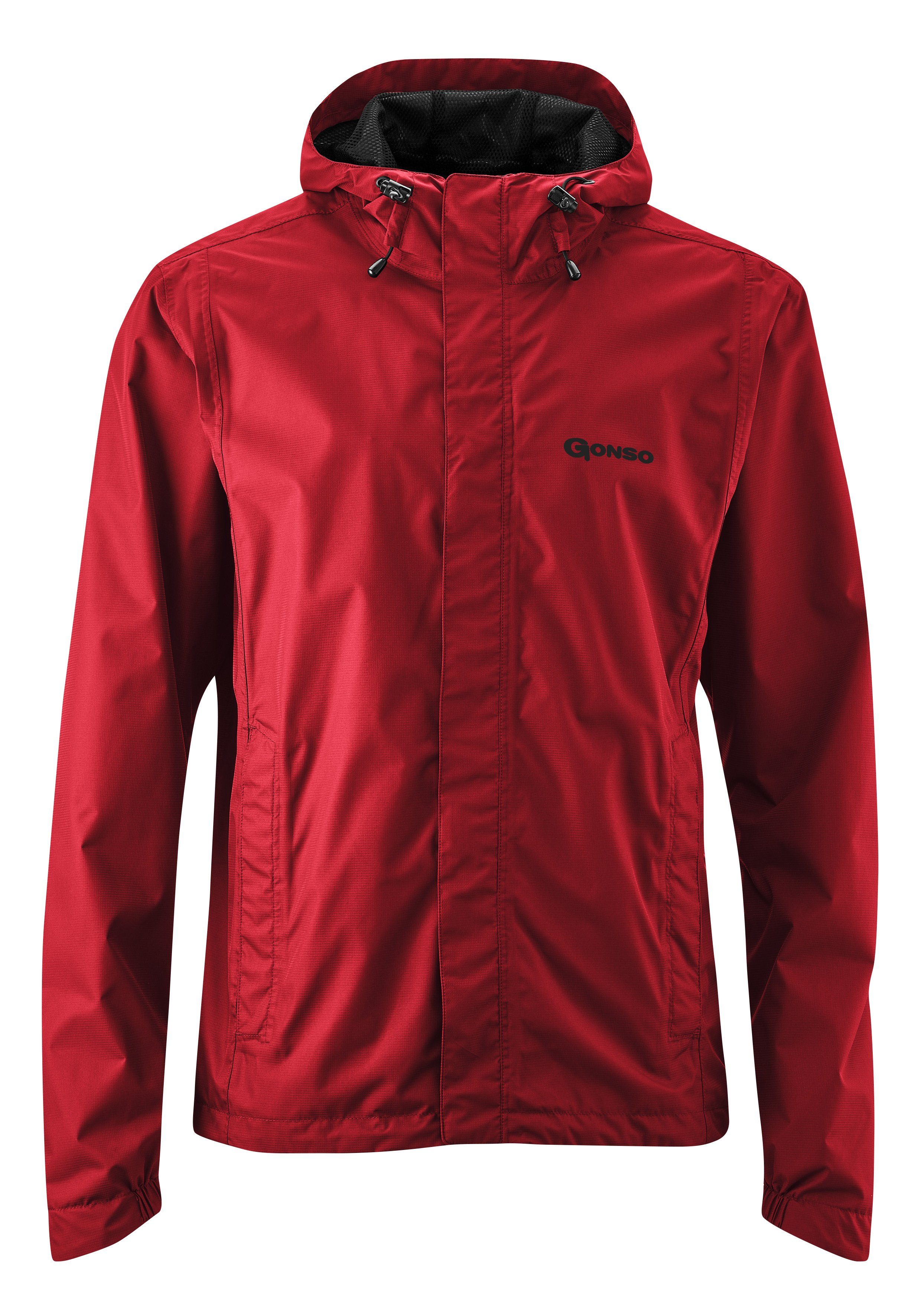 Gonso Fietsjack SAVE LIGHT Herenregenjack wind- en waterdicht, fietsjack met capuchon heren windbreakers maat S rood