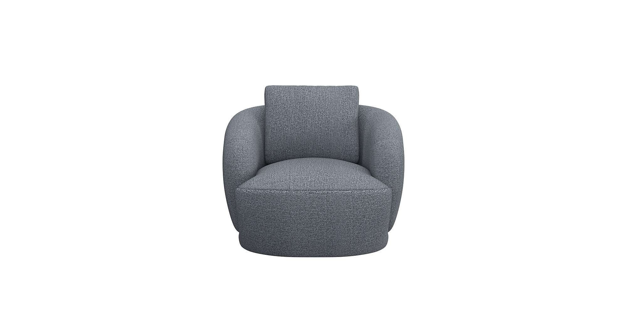 FLEXLUX Fauteuil Torino, rond, draaibaar, eenpersoonsbank, fauteuil, Modern, organisch fauteuilontwerp, koudschuim, golfvering fauteuils blauw