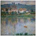 artland print op glas blik over de rivier bij vetheuil. 1901 (1 stuk) multicolor