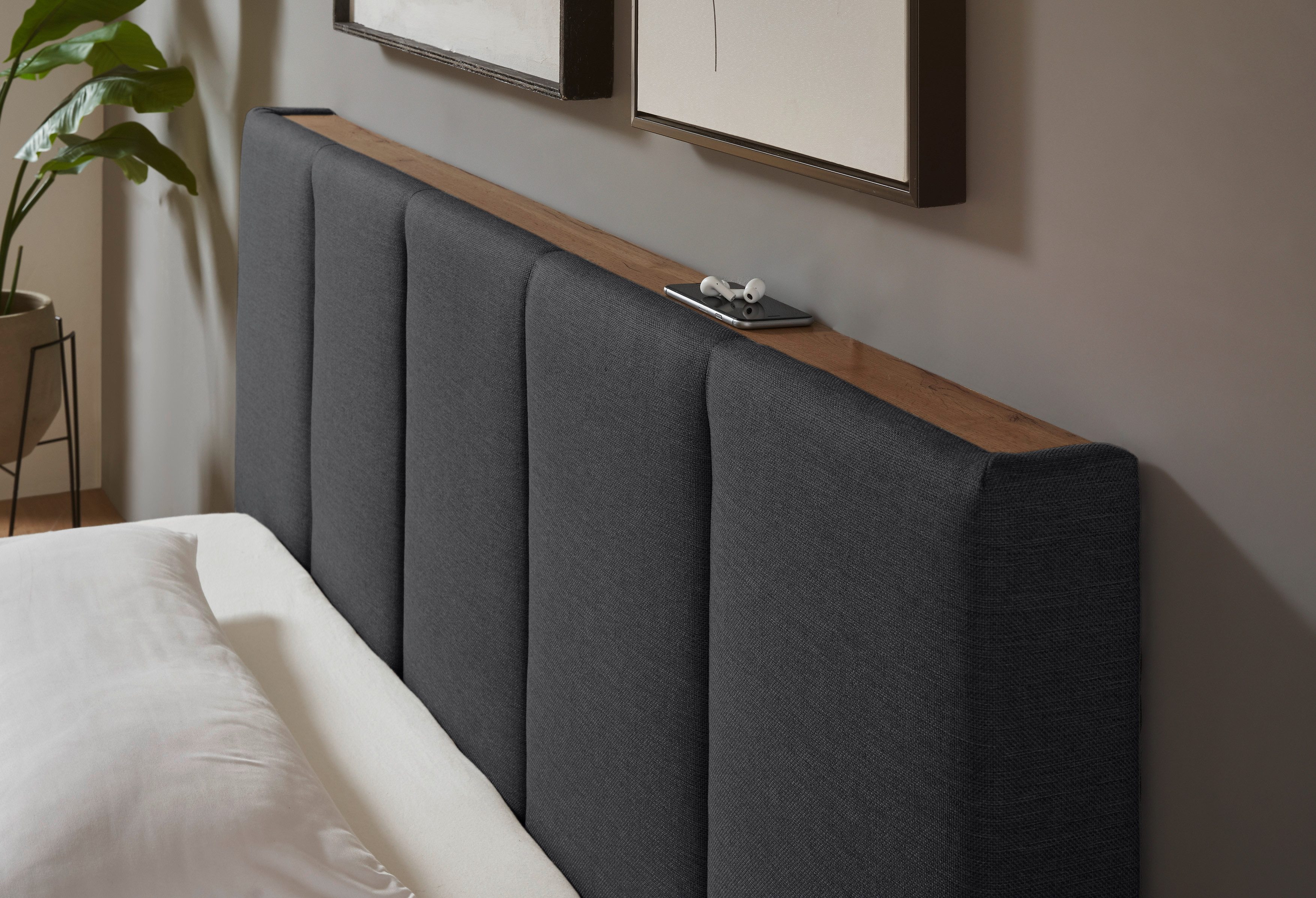 INOSIGN Gestoffeerd bed CiTY/GiRON, bedframe met bedlade, gestoffeerd opbergbed met hondenbed of opberglade, bekleding van corduroy of linnenlook
