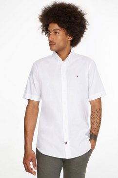 tommy hilfiger overhemd met korte mouwen cl oxford solid rf shirt wit