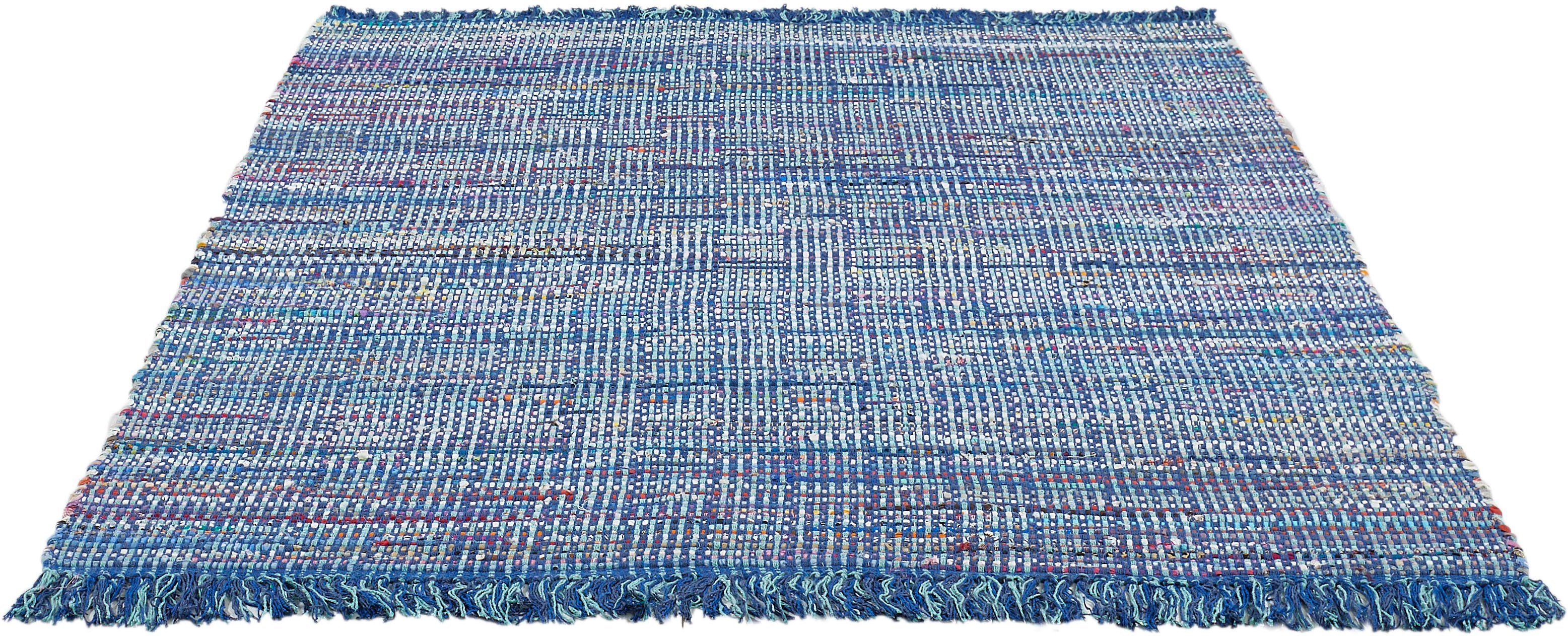 Andiamo Vloerkleed Frida Handgeweven vloerkleed, Fleckerl, puur katoen, met de hand geweven, met franje