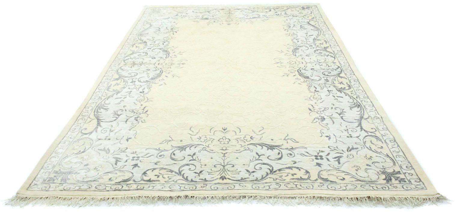 morgenland Vloerkleed Designer Teppich handgeknüpft grün-Designer Teppich - 310 x 201 cm - beige