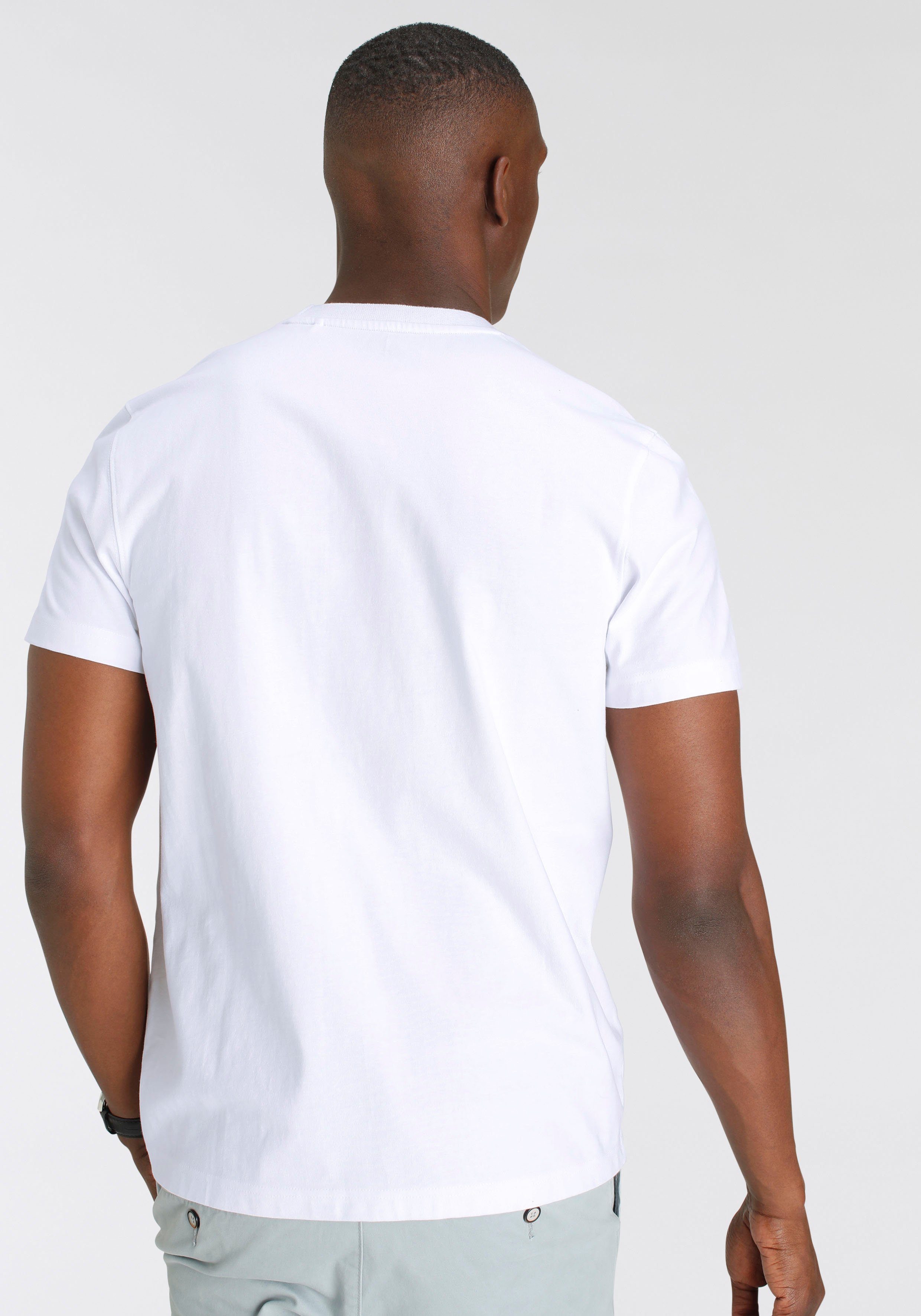 DELMAO T-shirt Korte mouw, casual pasvorm, met print en opschrift, ronde hals