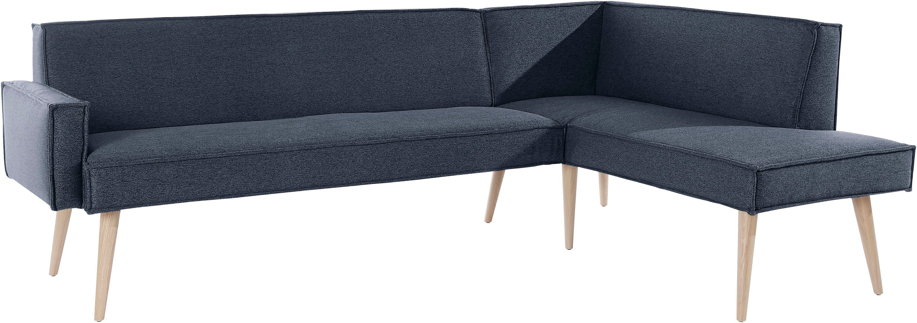 exxpo - sofa fashion Hoekbank Lungo, moderne paspelnaad, comfortabel en elegant, hoge houten voet