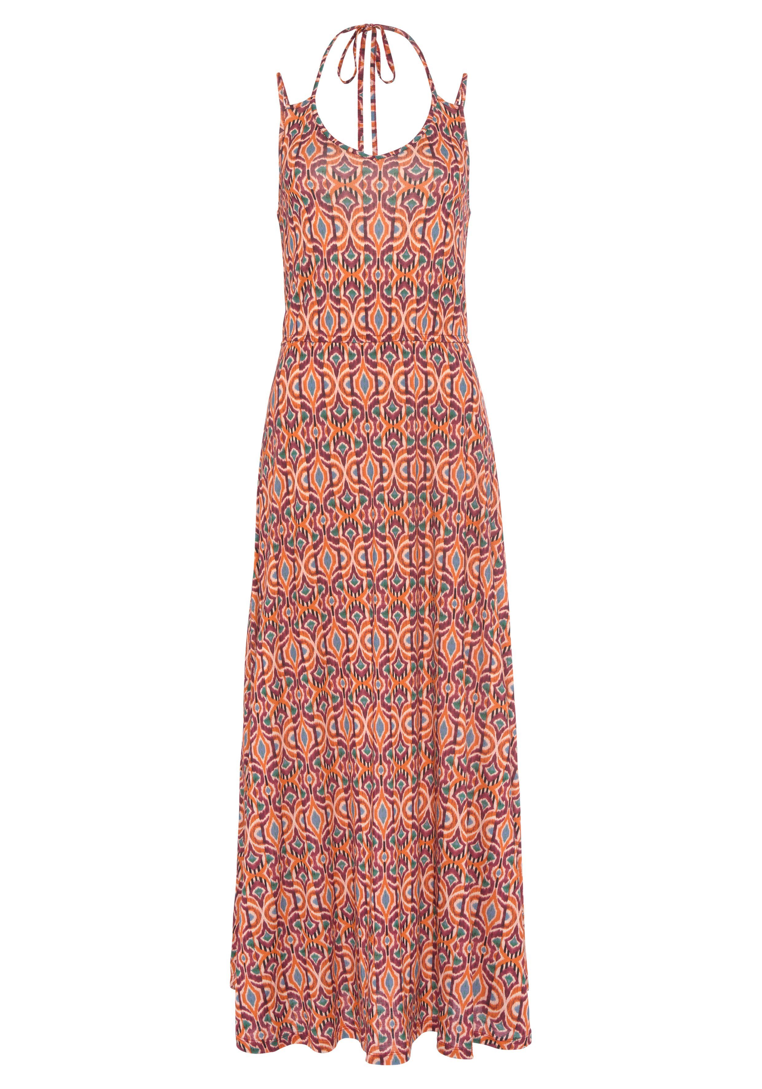 Lascana Maxi-jurk met etnische print en verstelbare bandjes, zomerjurk, strandjurk