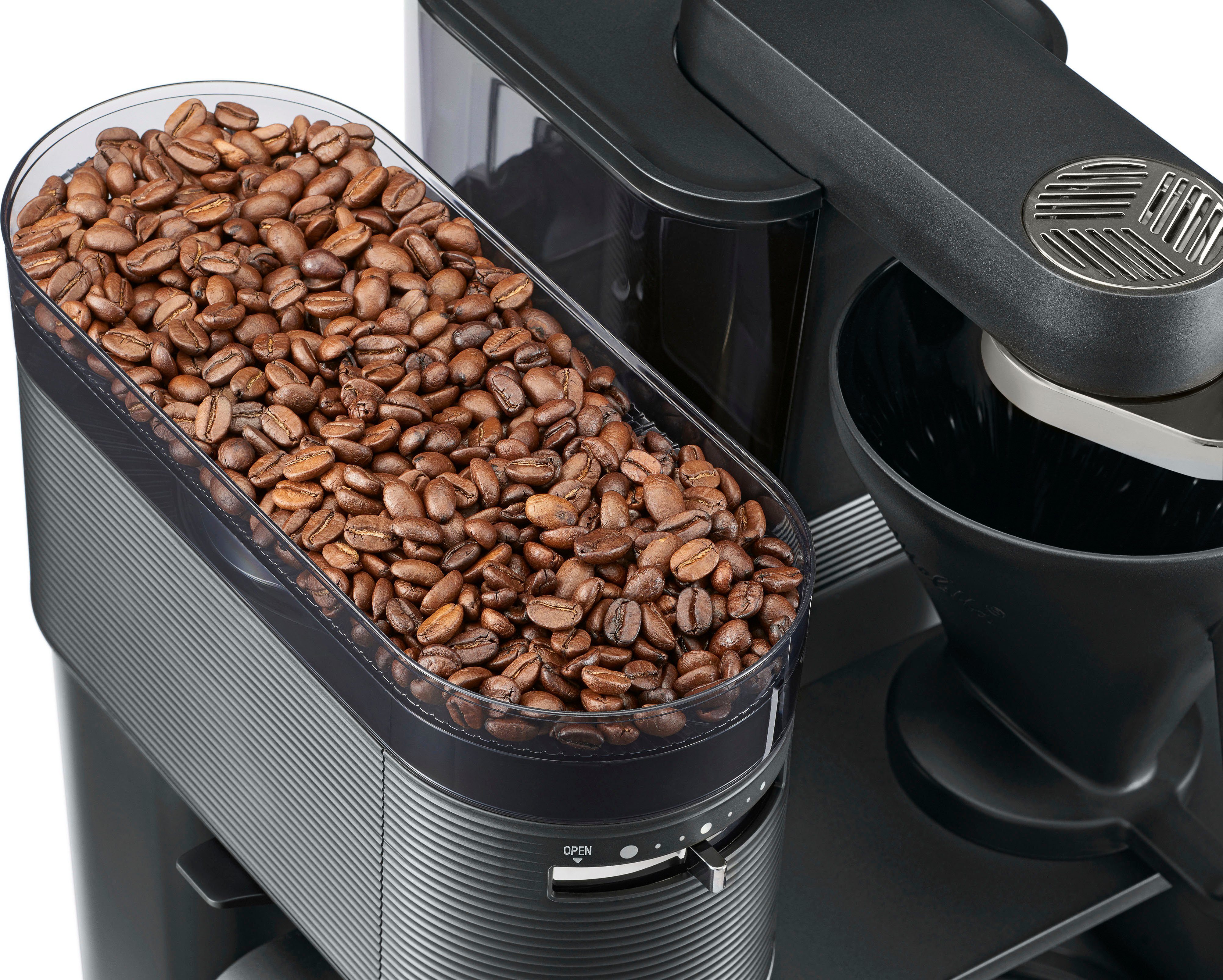 Melitta Koffiezetapparaat met bonenmaler EPOS® 1024-04, 1 l, Zwart/goudkleur, 360° draaibare watertuit